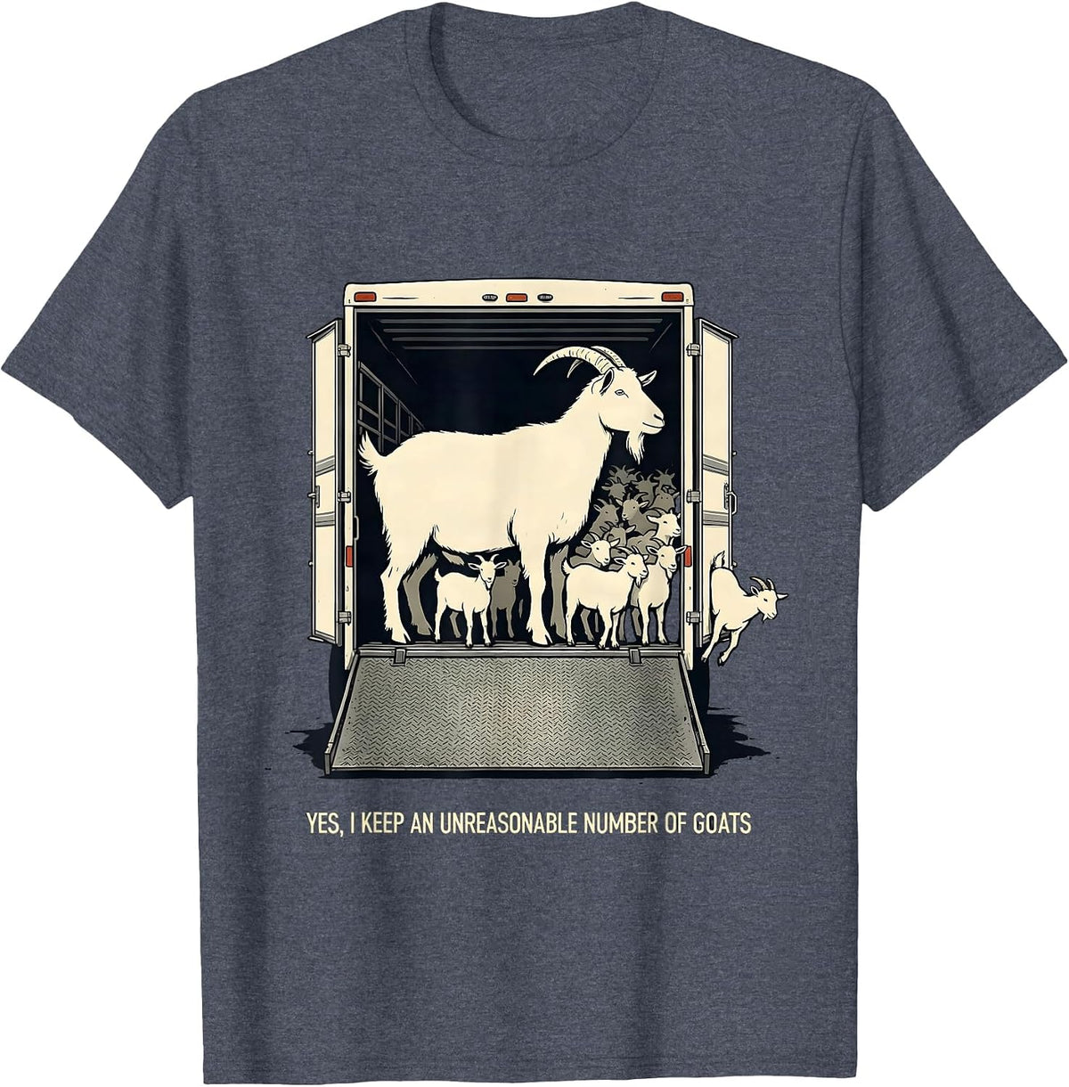 Yes I Keep An Unreasonable Number Of Goats Funny Goat Lady T-Shirt - Heather Blue