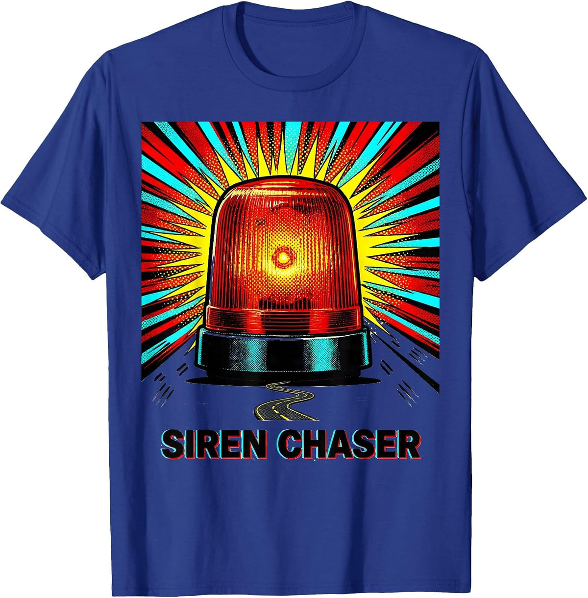 Siren Chaser Pop Art EMS Paramedic EMT Gift T-Shirt - Royal Blue