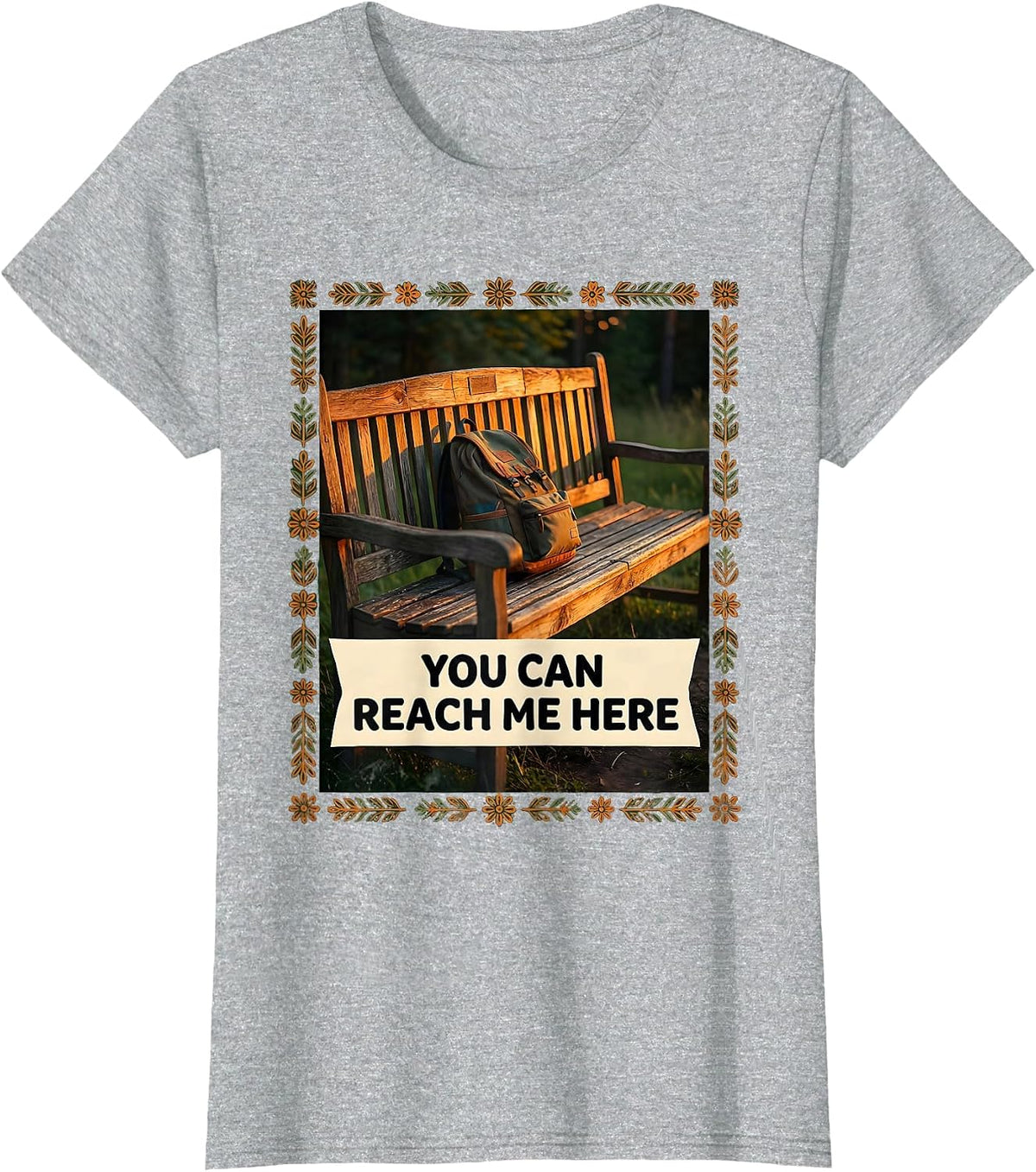 Women's You Can Reach Me Here Folk Art School Counselor Student T-Shirt - Heather Grey