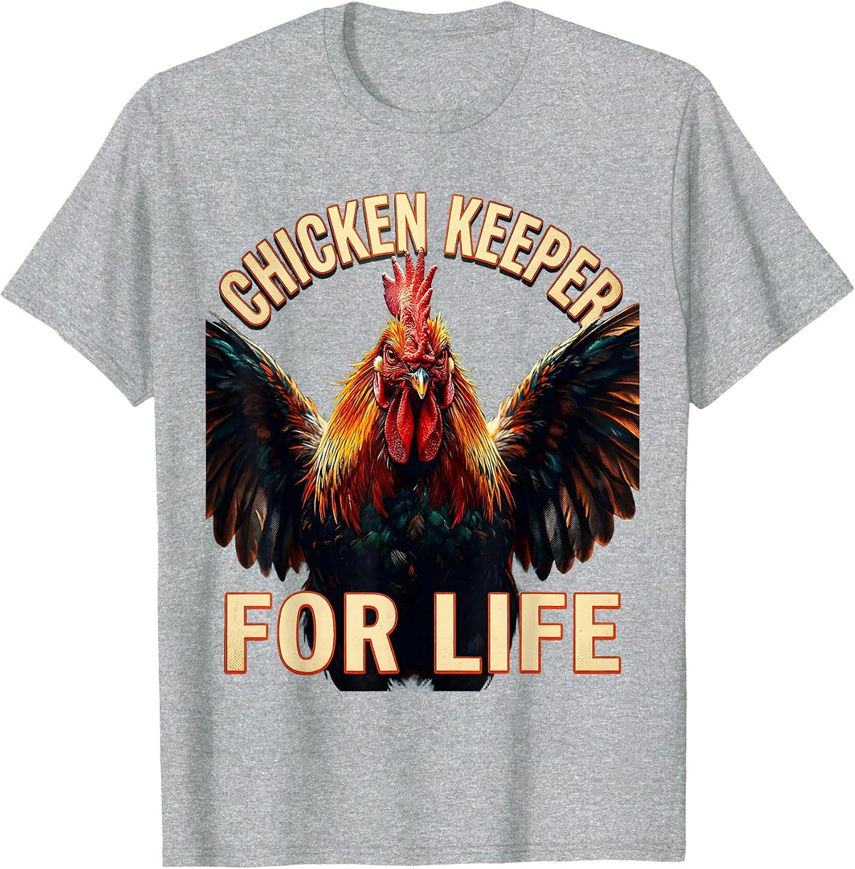 Men's Chicken Keeper For Life Poultry Lover Design T-Shirt - Heather Grey