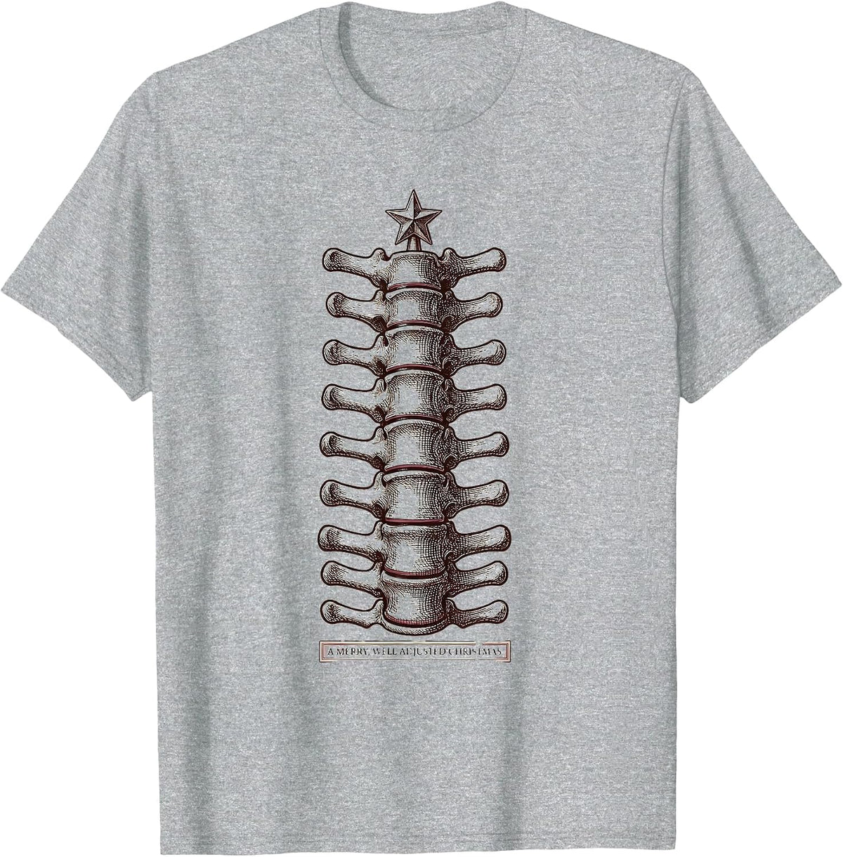 Men's A Merry Well Adjusted Christmas Funny Chiropractor T-Shirt - Heather Grey