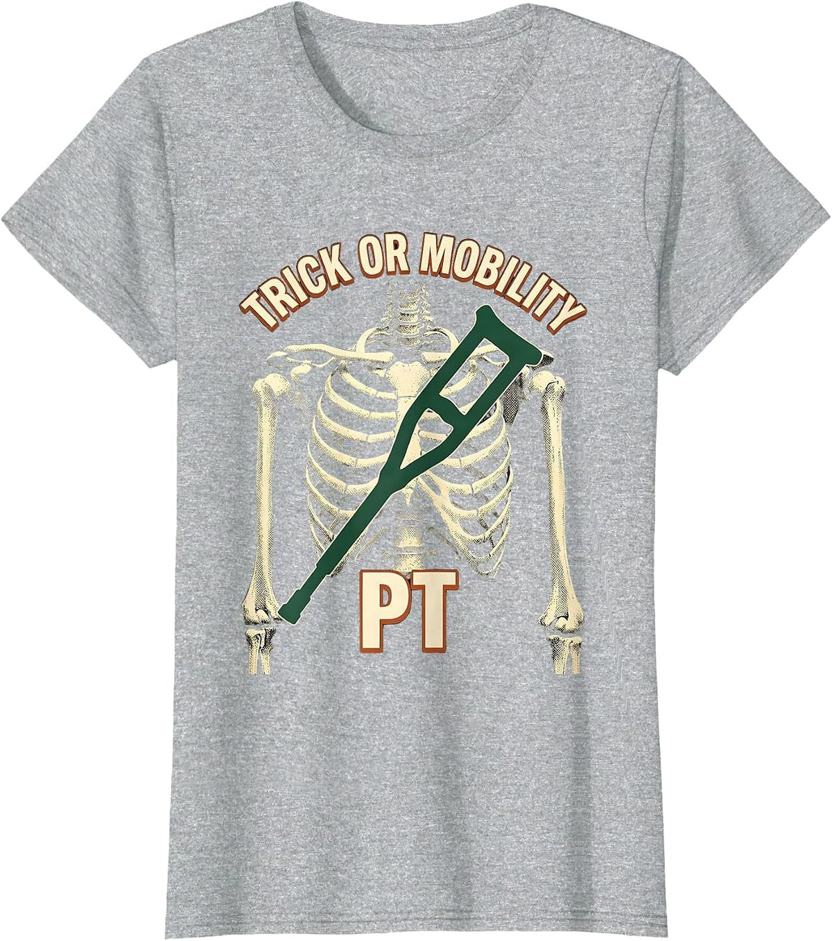 Trick Or Mobility PT Vintage Physical Therapy Halloween T-Shirt - Heather Grey