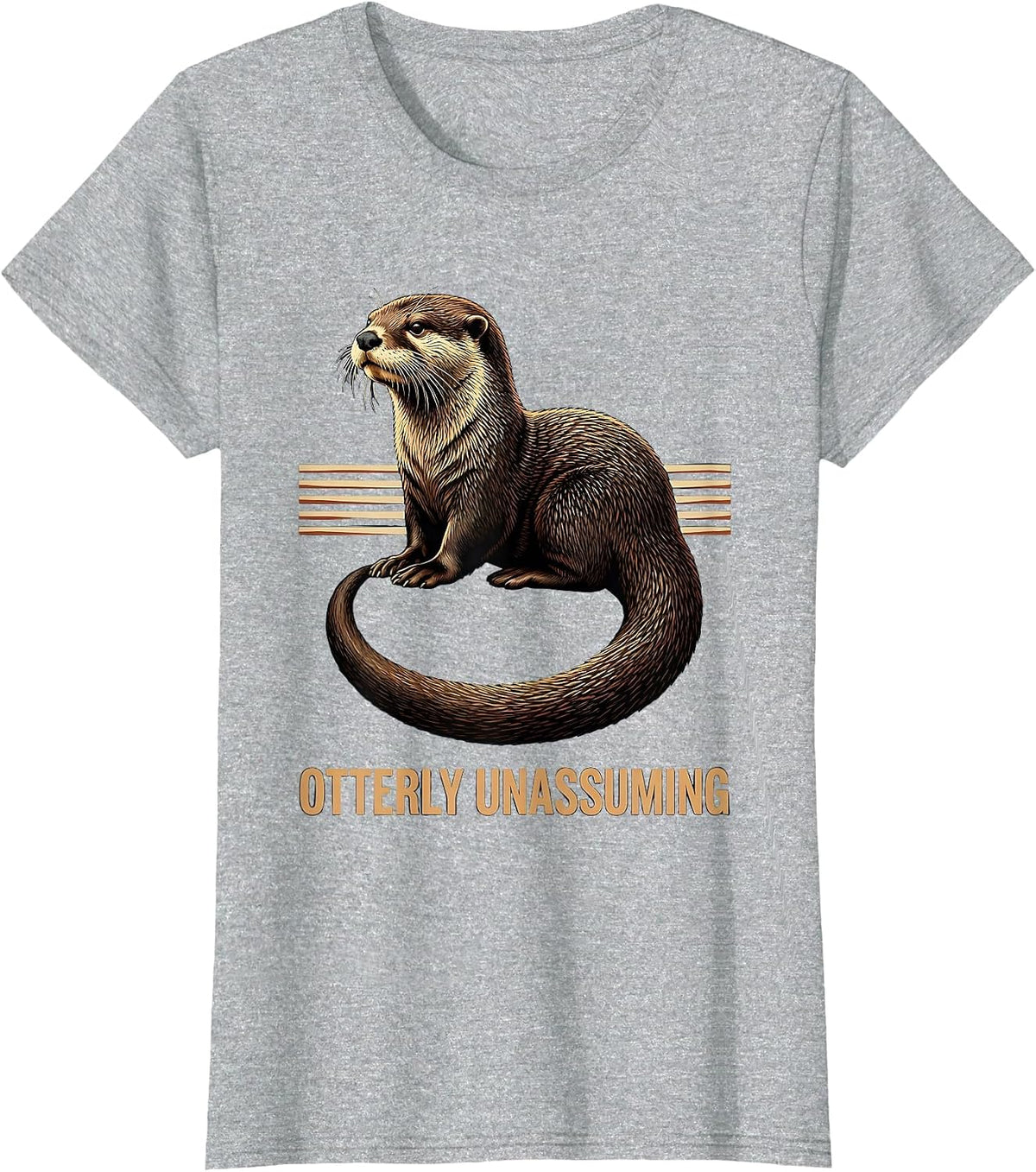 Otterly Unassuming Funny Otter Lover Gifts For Kids Teens T-Shirt - Heather Grey