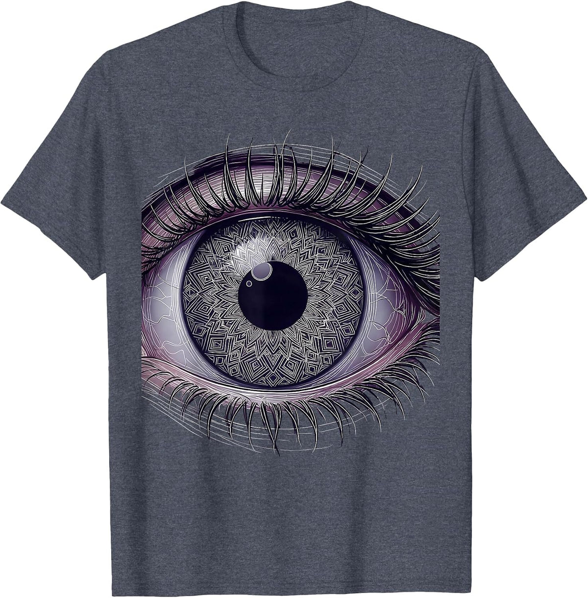 Autism Awareness Kaleidoscope Eye Graphic T-Shirt - Heather Blue