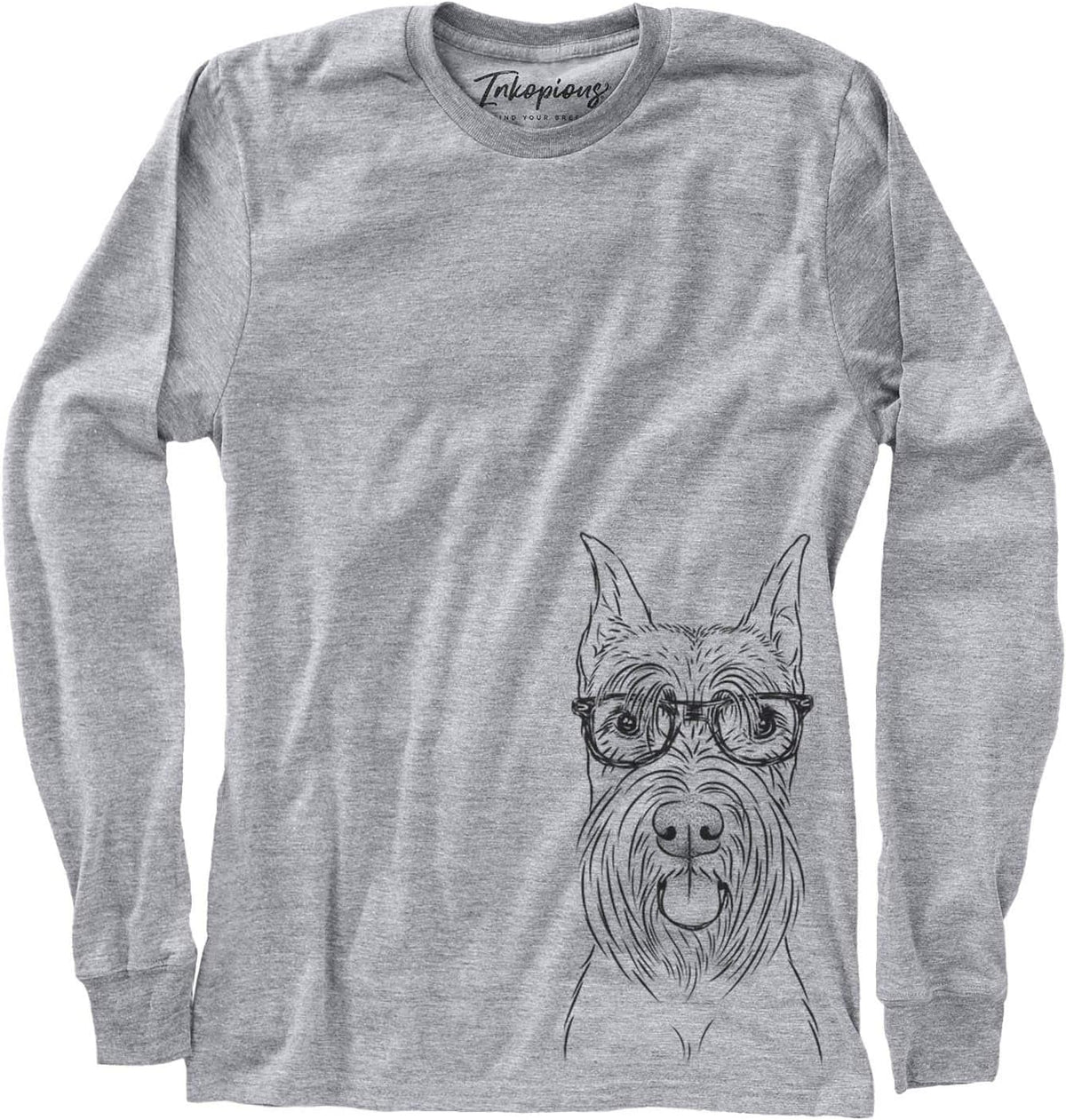 Inkopious Chic Samuel the Schnauzer Dog Triblend T-Shirt - Unisex Long Sleeve