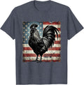 Eggs Fresh Daily Trust Me Funny Chicken Design T-Shirt - Heather Blue