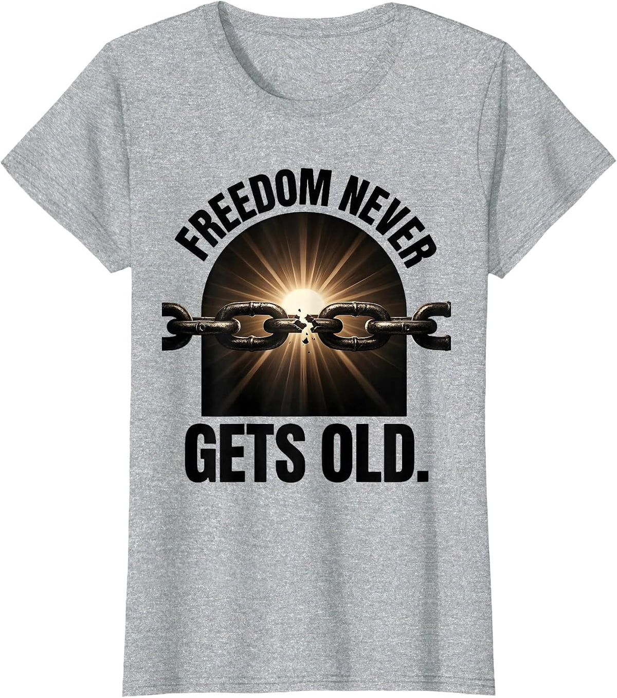 Juneteenth Freedom Never Gets Old Celebration T-Shirt - Heather Grey