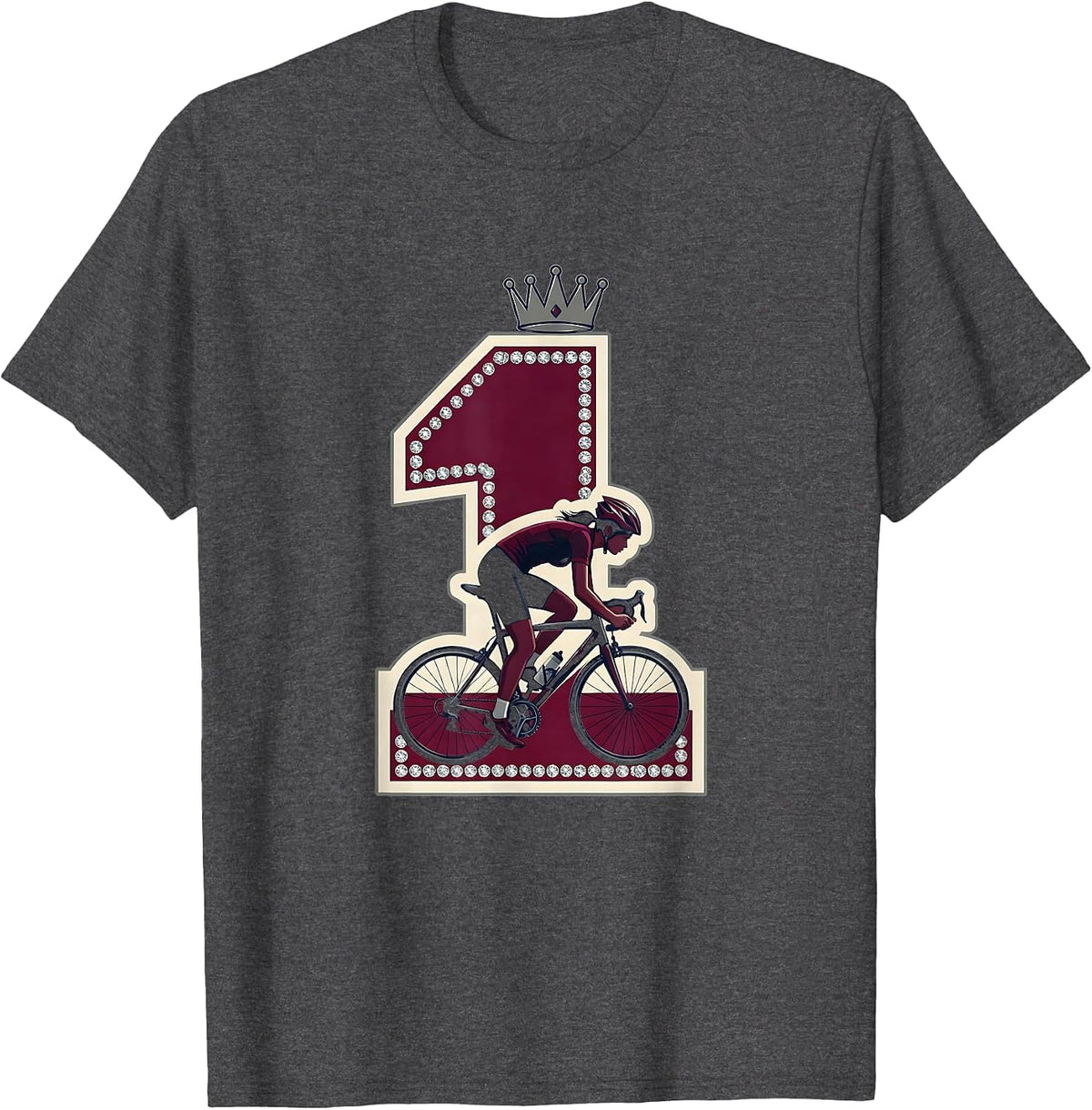Do It Lady Racing Cyclist Graphic Tee T-Shirt - Dark Heather Grey
