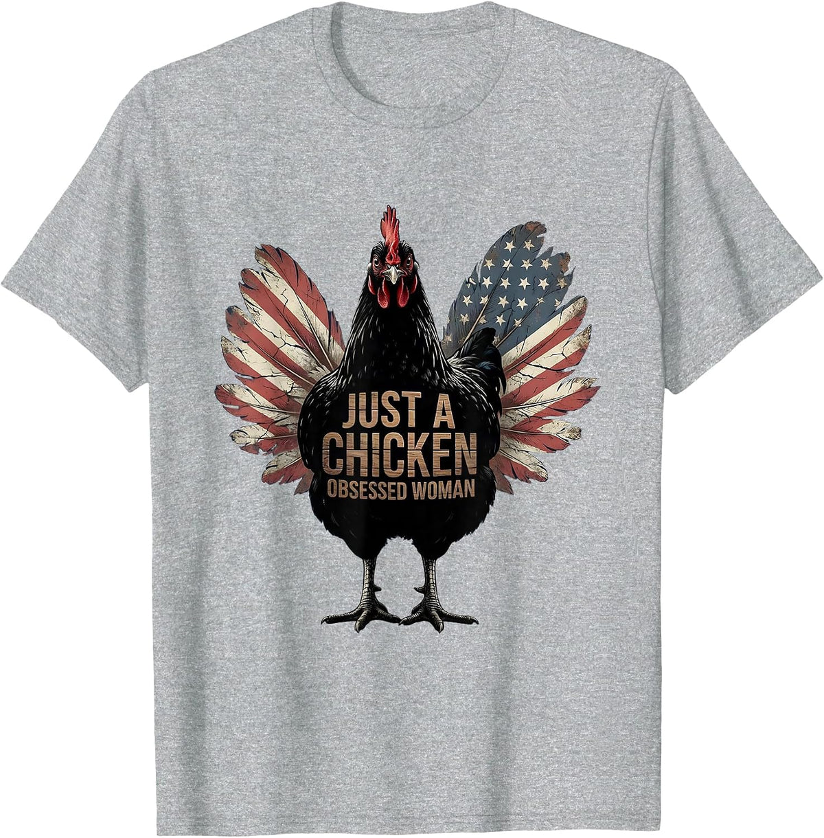 Men's Just a Chicken Obsessed Woman Funny Design T-Shirt - Heather Grey