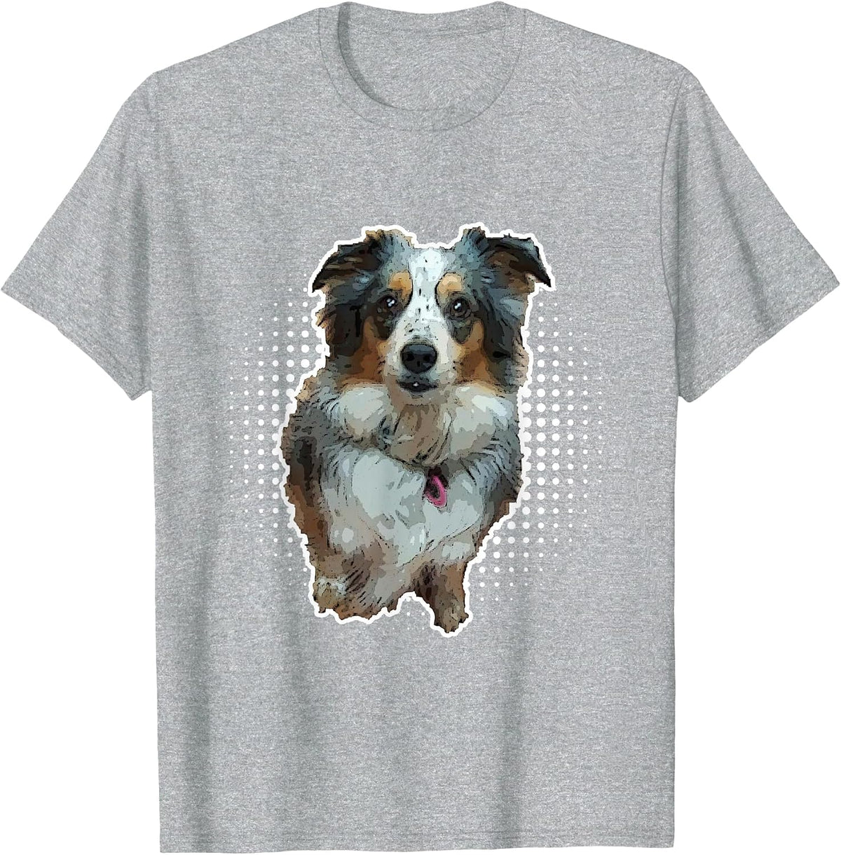 Mini Aussie Australian Shepherd Blue Merle T-Shirt - Heather Grey