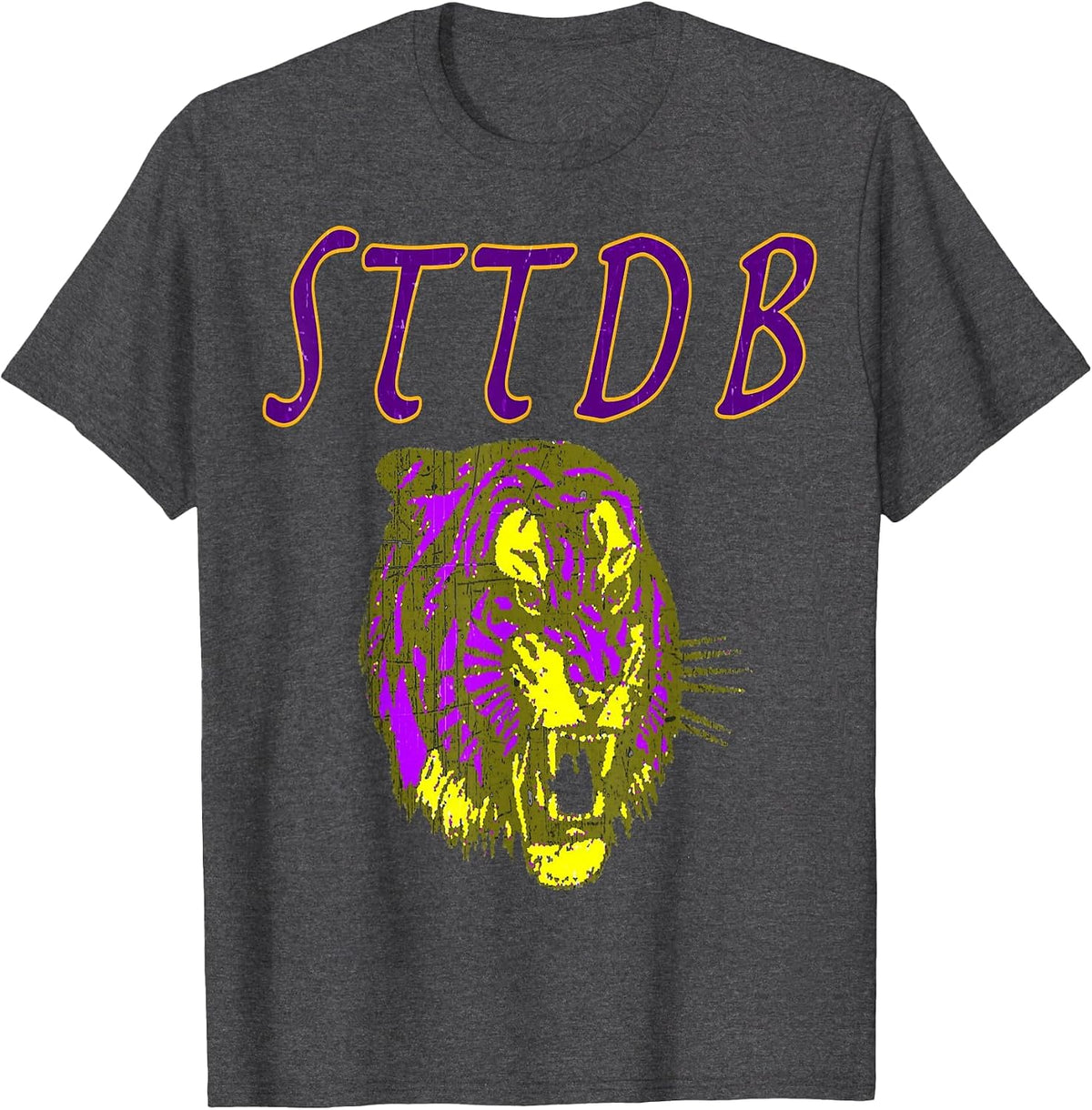 STTDB Suck That Tiger DB Classic TEE Neck Band Song L S U T-Shirt - Dark Heather Grey