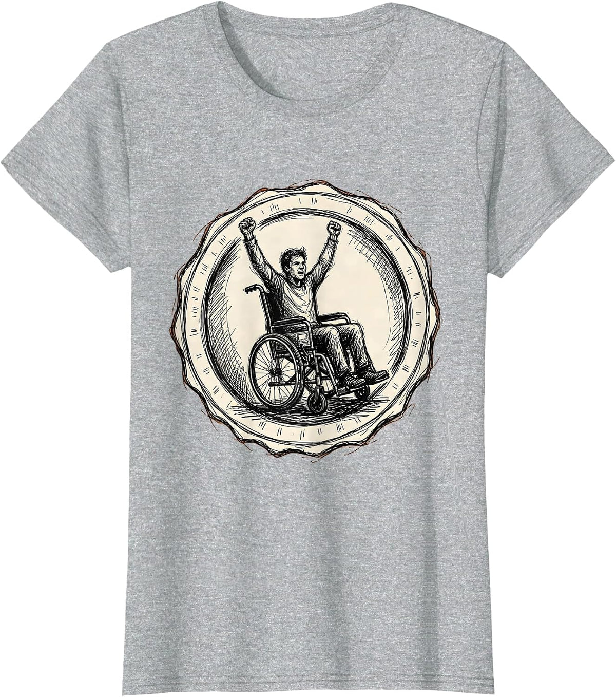 Physical Therapy Triumph Rising From Wheelchair T-Shirt - Heather Grey