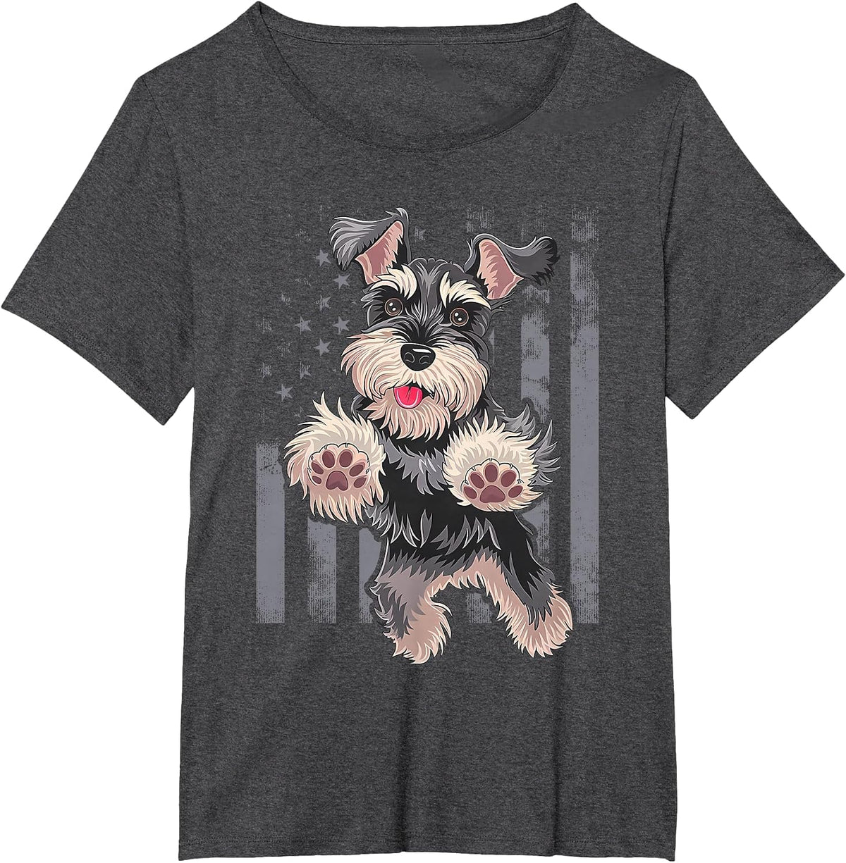 Miniature Schnauzer Dog Art Miniature Schnauzer T-Shirt - Dark Heather Grey