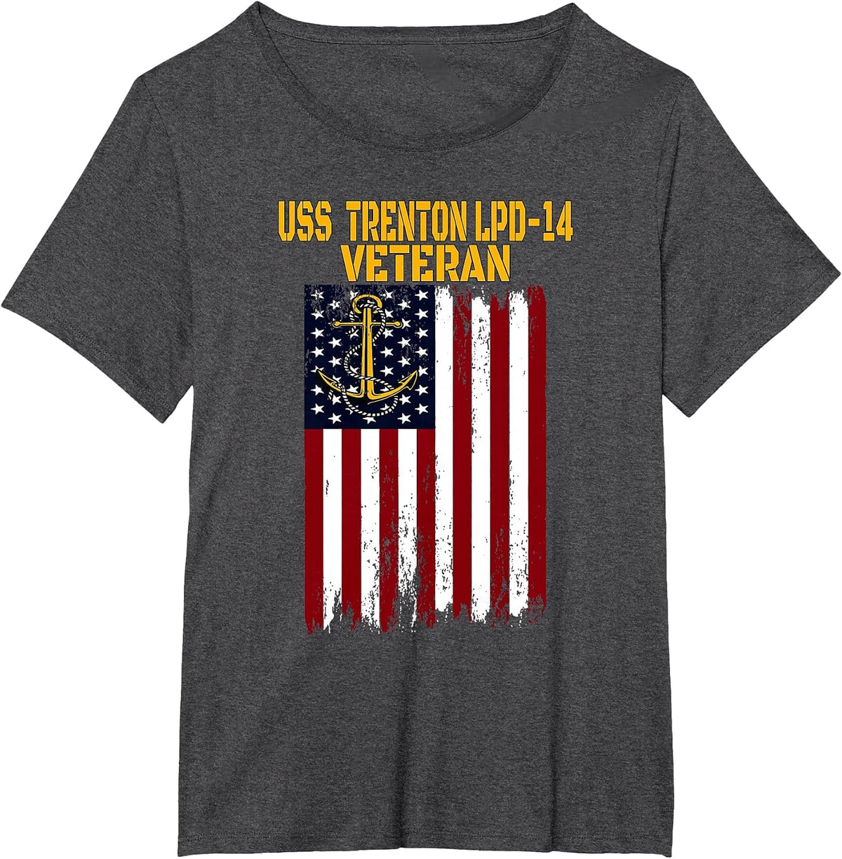 USS Trenton LPD-14 Amphibious Transport Docks Veterans Day T-Shirt - Dark Heather Grey