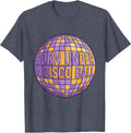 Born Under a Disco Ball Retro Groove Design T-Shirt - Heather Blue