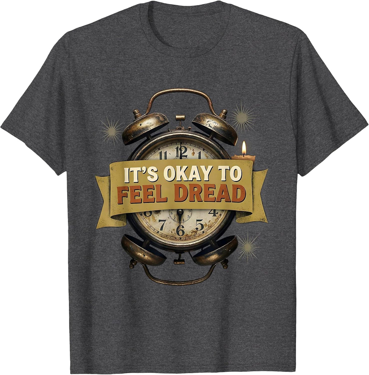 Men's It's Okay To Feel Dread Vintage Mental Health Awareness T-Shirt - Dark Heather Grey