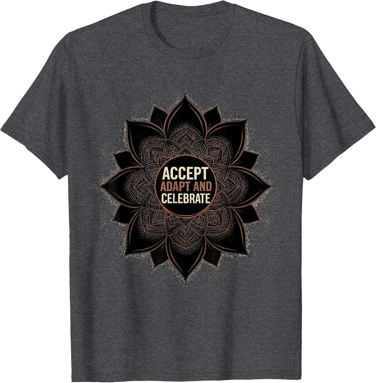 Men's Accept Adapt and Celebrate Autism Awareness Design T-Shirt - Dark Heather Grey