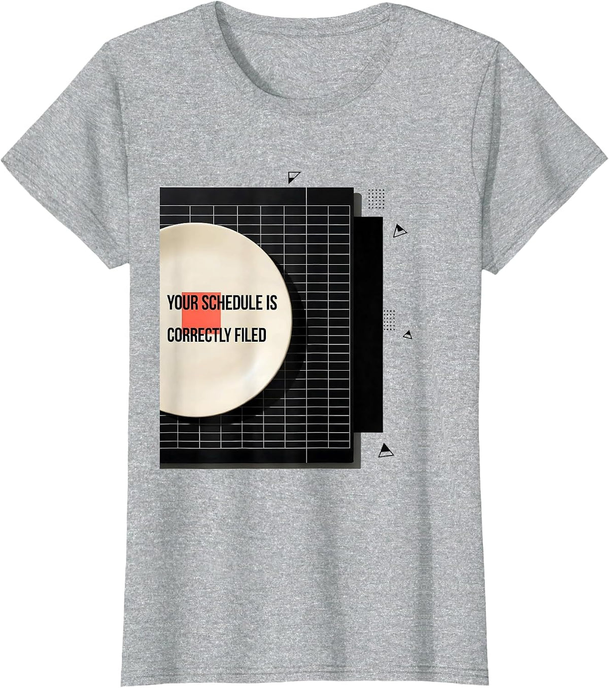 Women's Your Schedule Is Correctly Filed Groovy School Counselor T-Shirt - Heather Grey