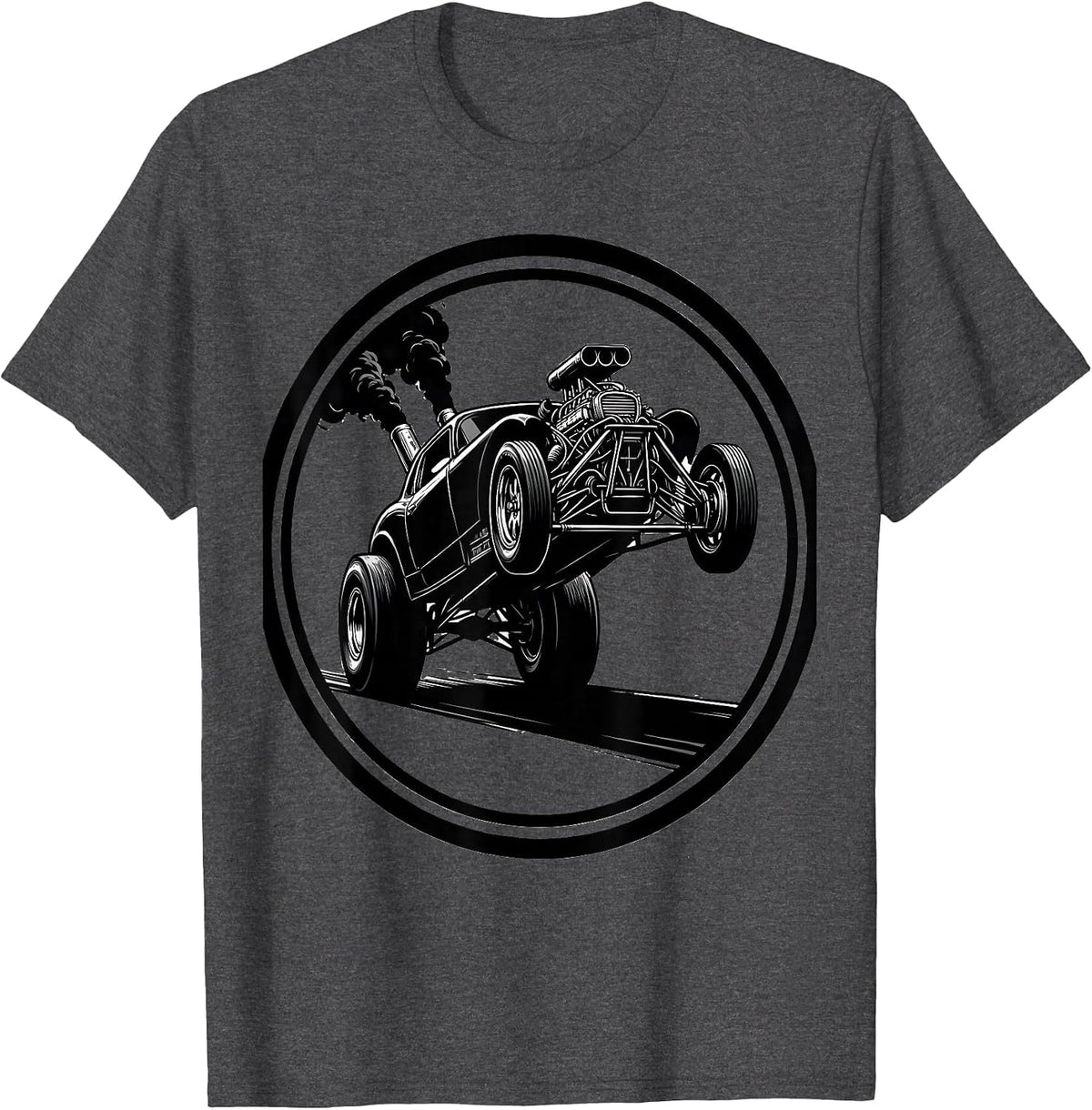 Men's Dragster Launch Off Starting Line Graphic T-Shirt - Dark Heather Grey