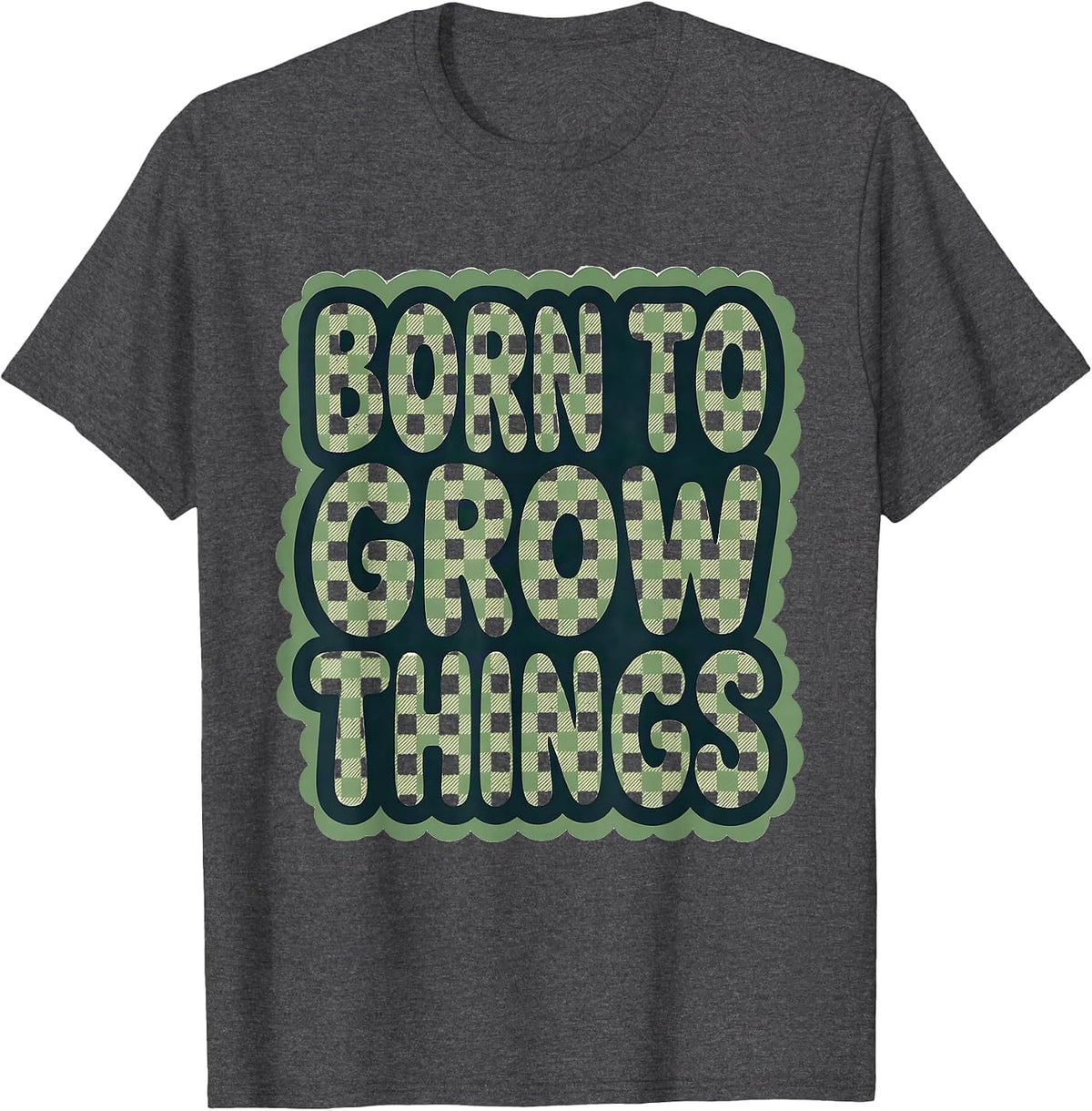 Men's Born to Grow Things Garden Lover Design T-Shirt - Dark Heather Grey