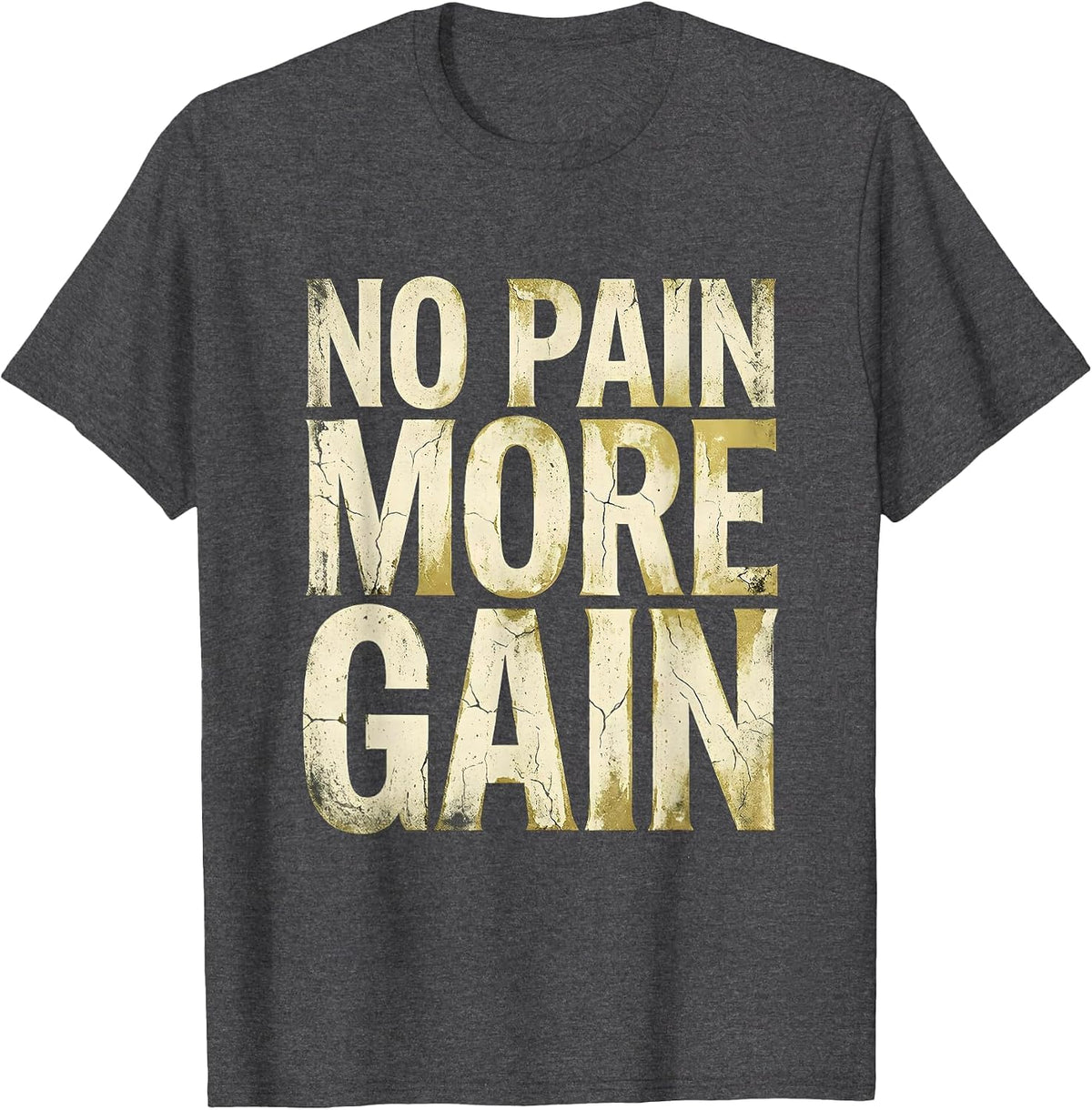 Men's No Pain More Gain Physical Therapy Design T-Shirt - Dark Heather Grey