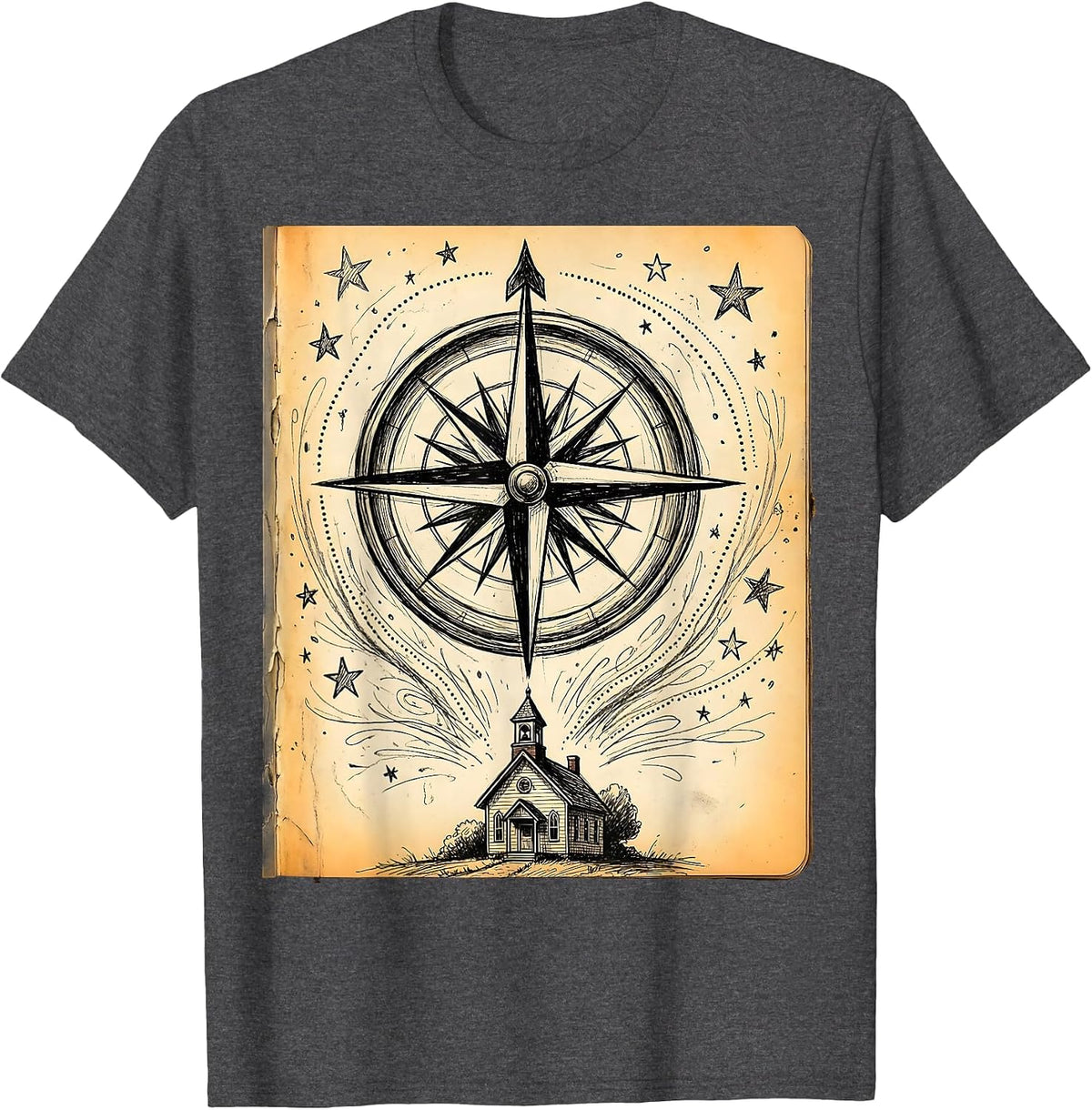 Special Education Teacher Compass School Graphic T-Shirt - Dark Heather Grey