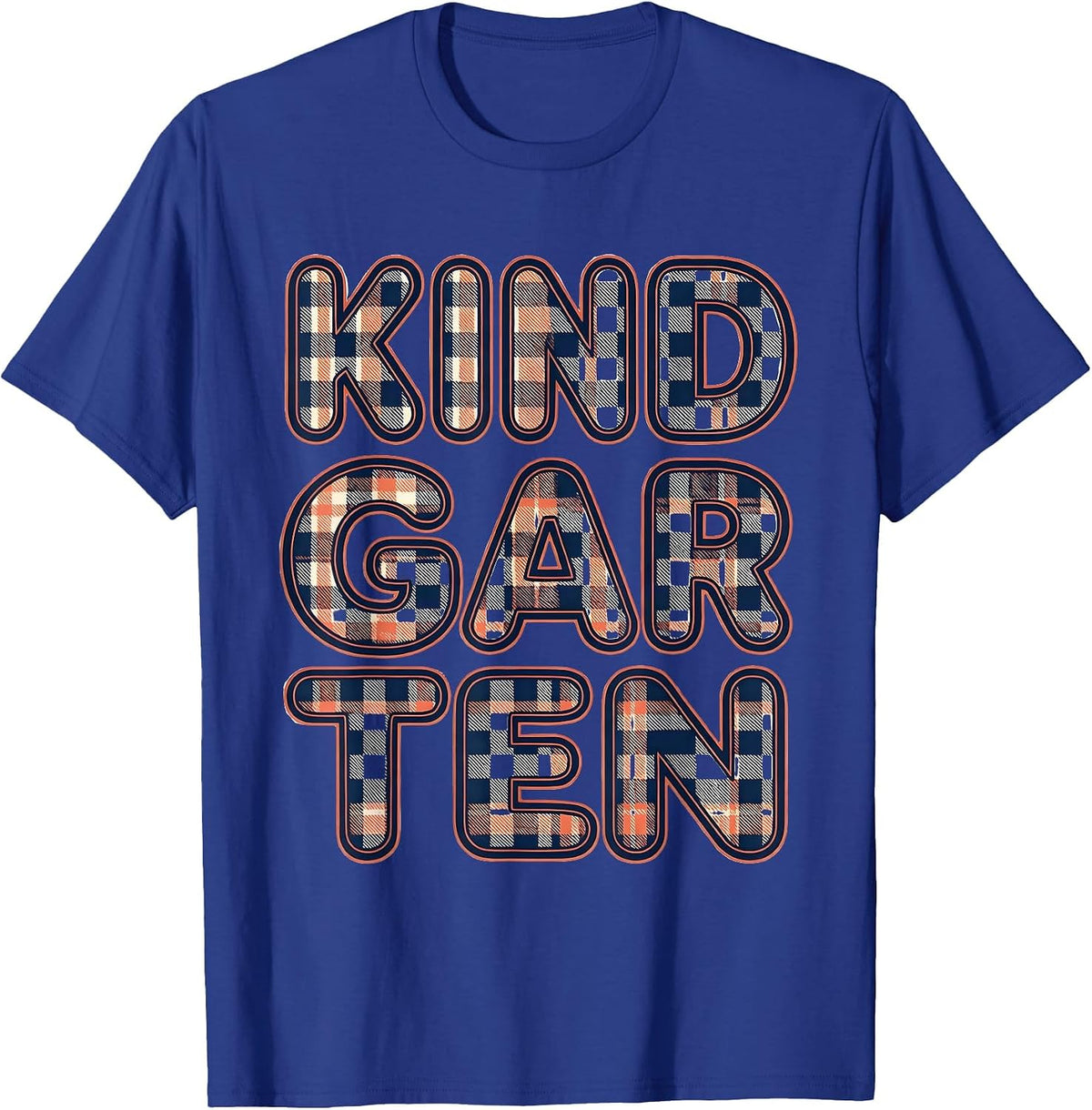 Men's Kindergarten Cheerful Typography Back To School Teacher Gift T-Shirt - Royal Blue