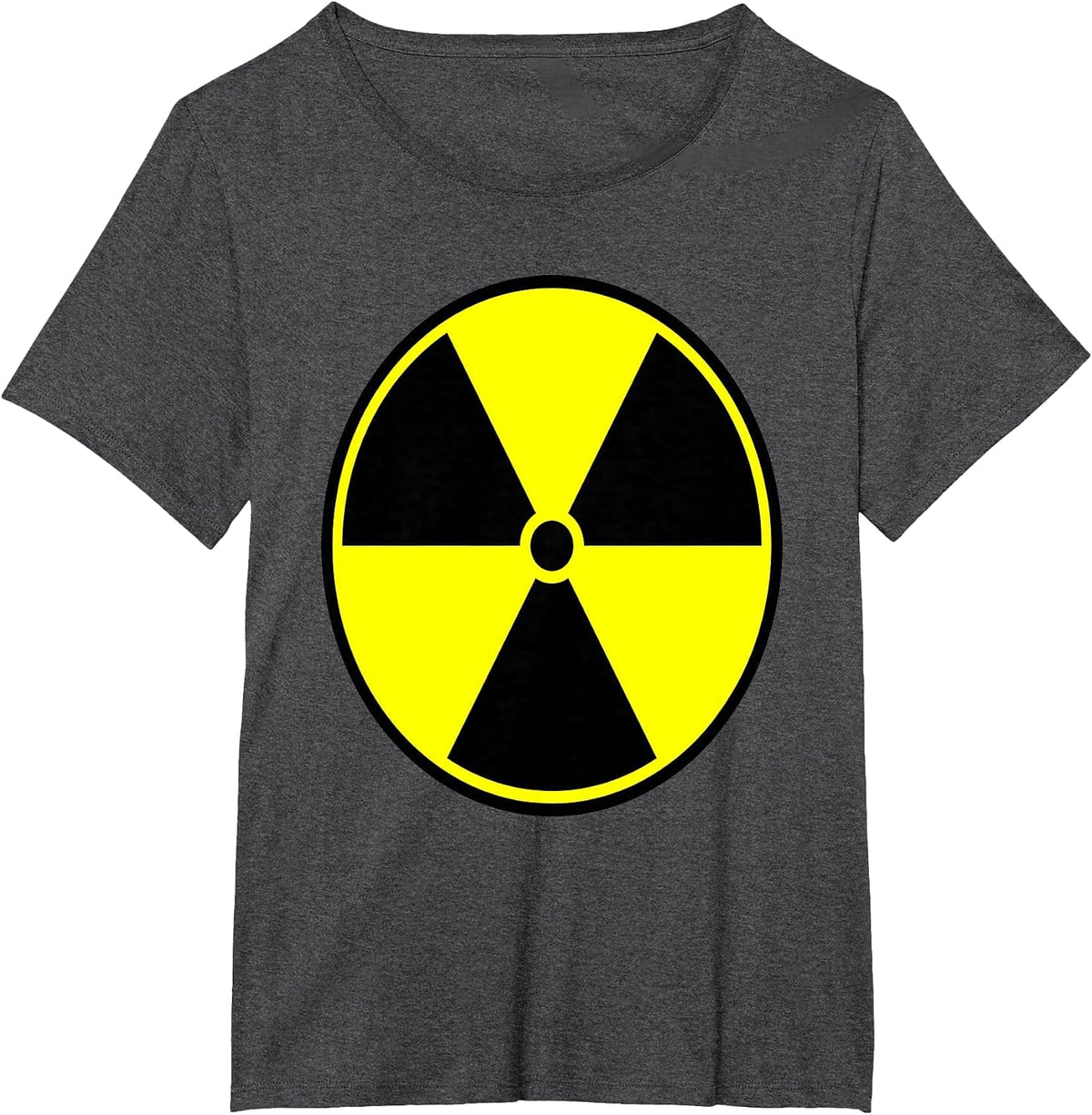 Funny Radiation Symbol Warning Sarcastic Halloween Humor T-Shirt - Dark Heather Grey