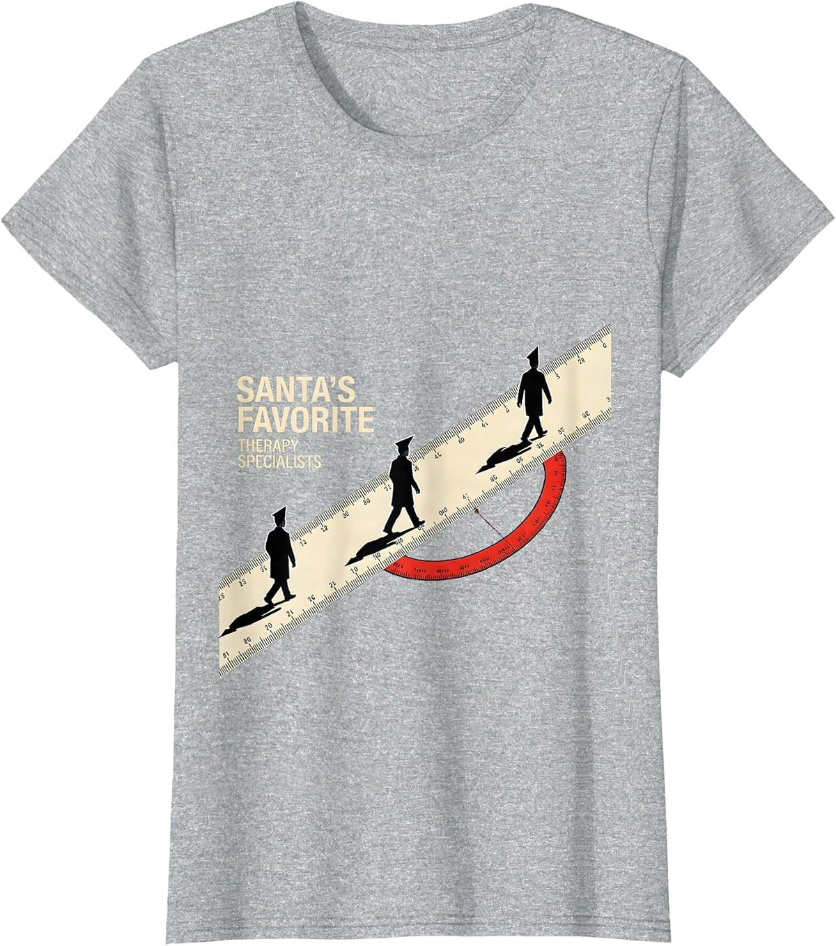 Women's Santa's Favorite Therapy Specialists Funny Physical Therapy T-Shirt - Heather Grey