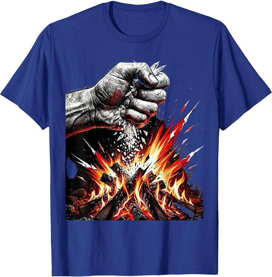 Salty Campfire Hand Sprinkling Salt Graphic T-Shirt - Royal Blue