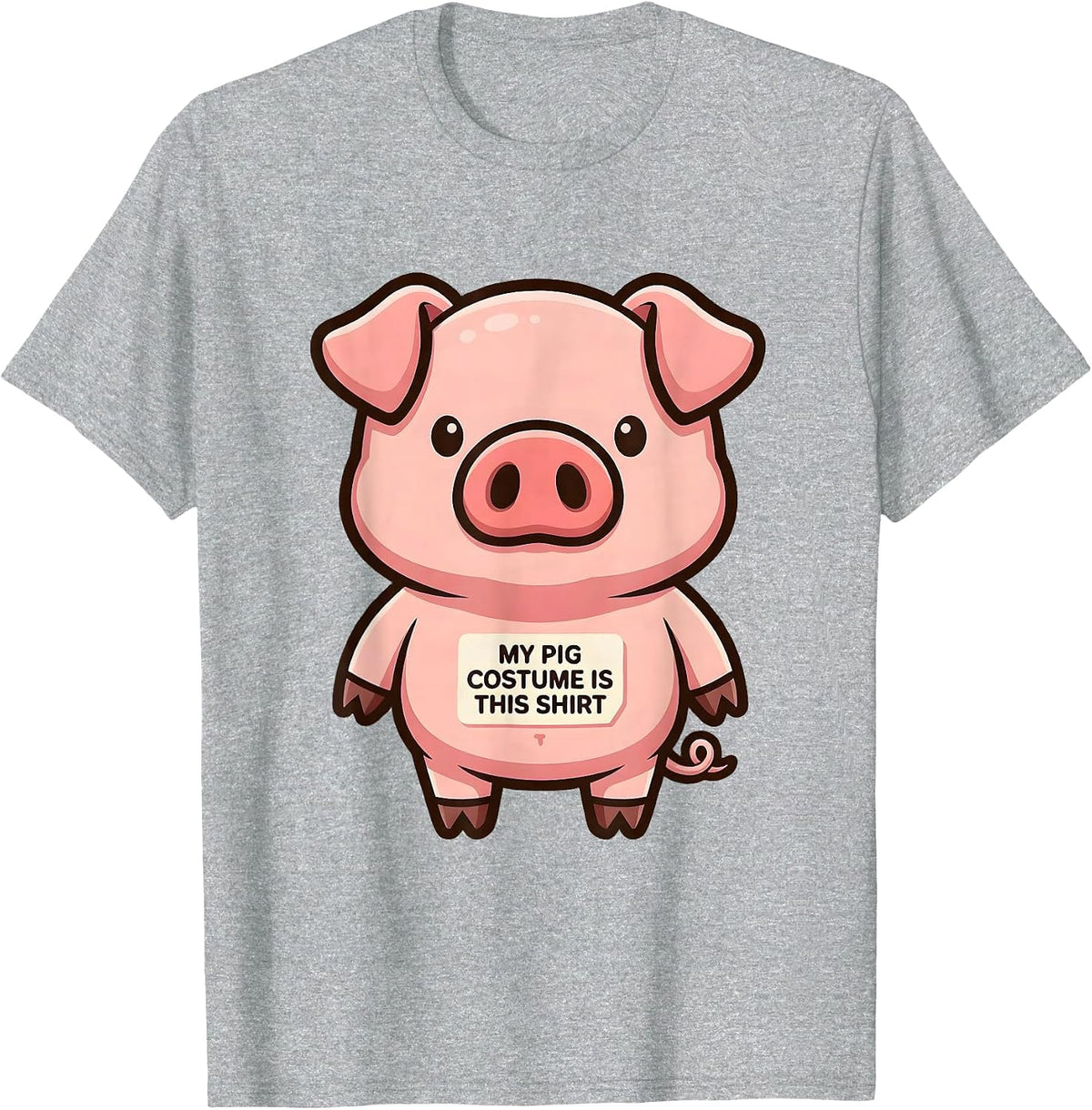 Men's My Pig Costume Is This Shirt Funny Cartoon Pig Lover T-Shirt - Heather Grey