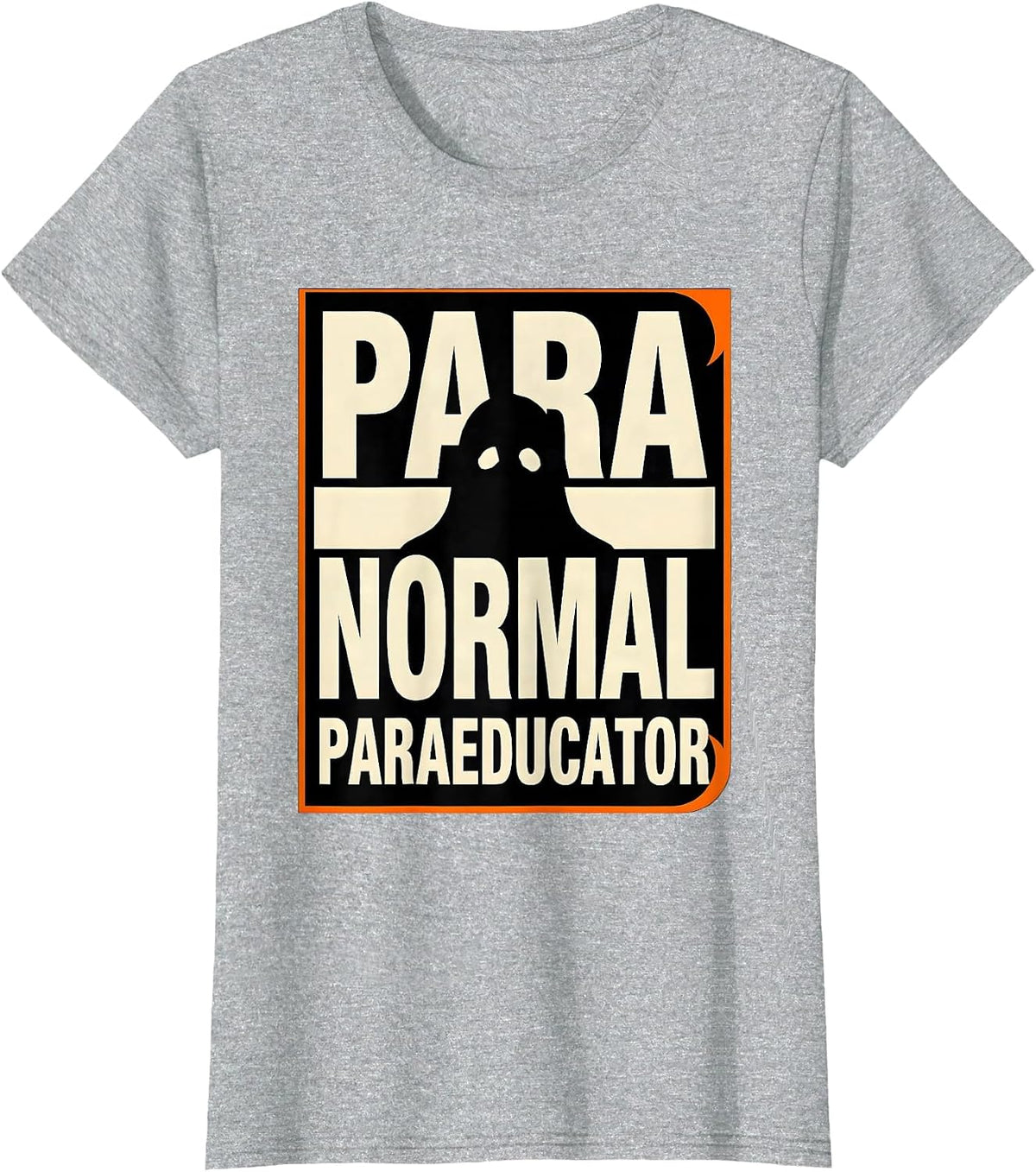 Women's Para Normal Paraeducator Ghost Stencil SpEd Teacher T-Shirt - Heather Grey