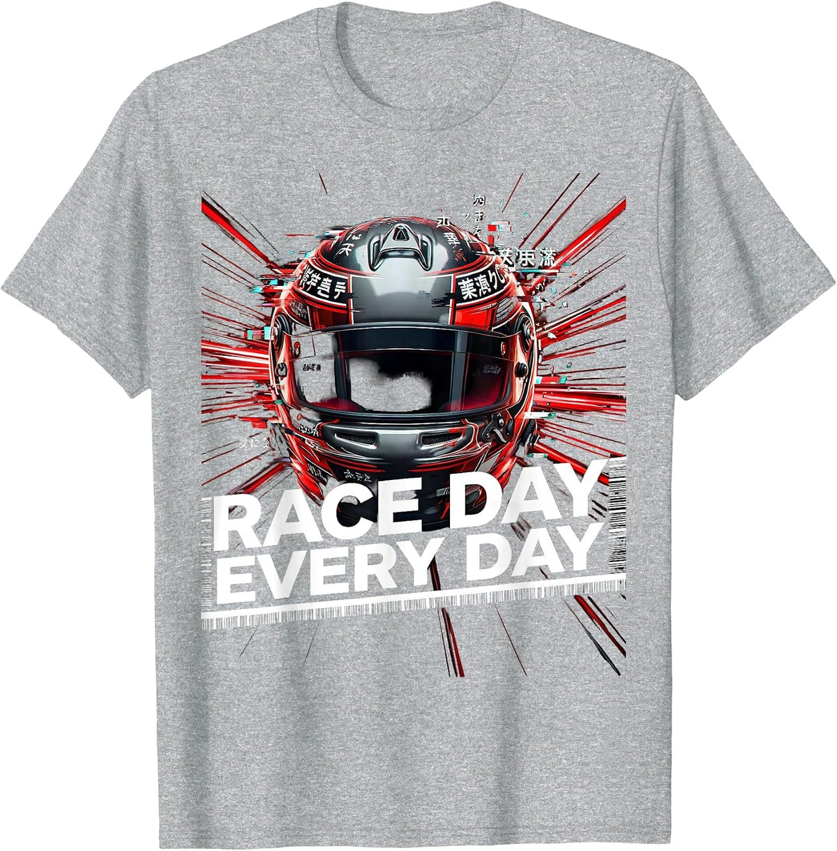 Men's Race Day Every Day Motorsport Racing Design T-Shirt - Heather Grey
