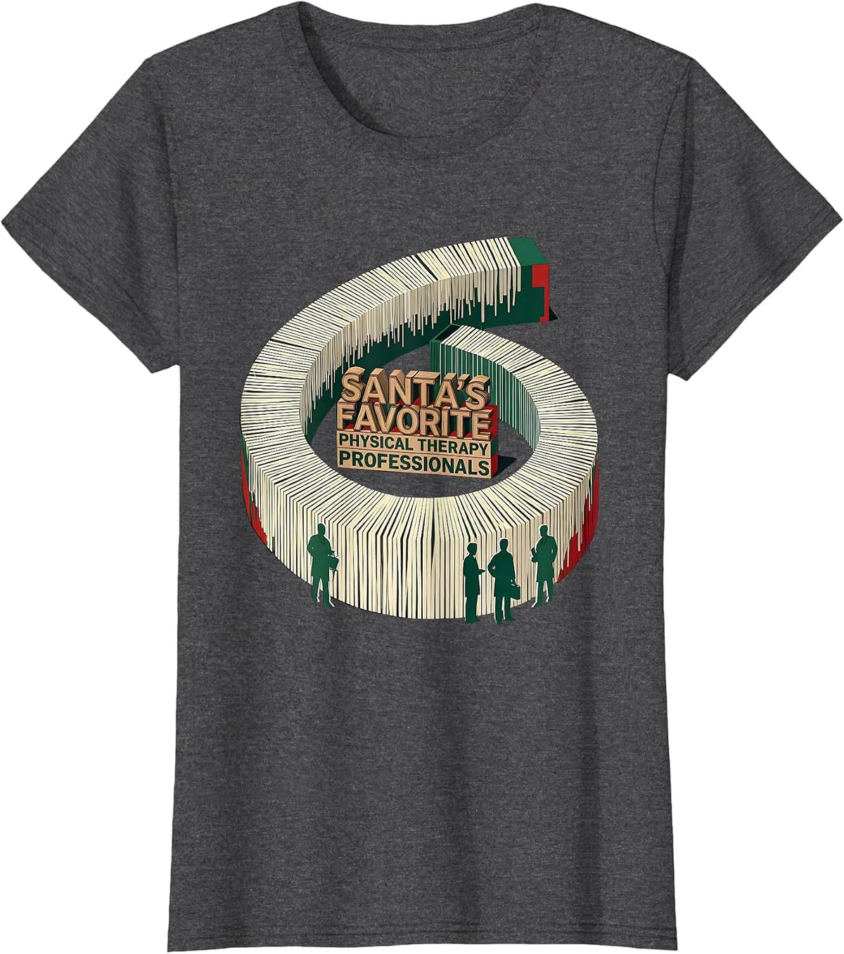 Women's Santa's Favorite Physical Therapy Professionals PT T-Shirt - Dark Heather Grey