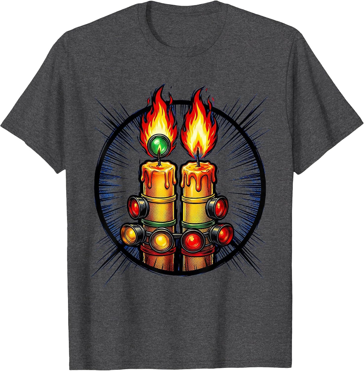 Men's Two Fast Birthday Drag Race Countdown Candles T-Shirt - Dark Heather Grey