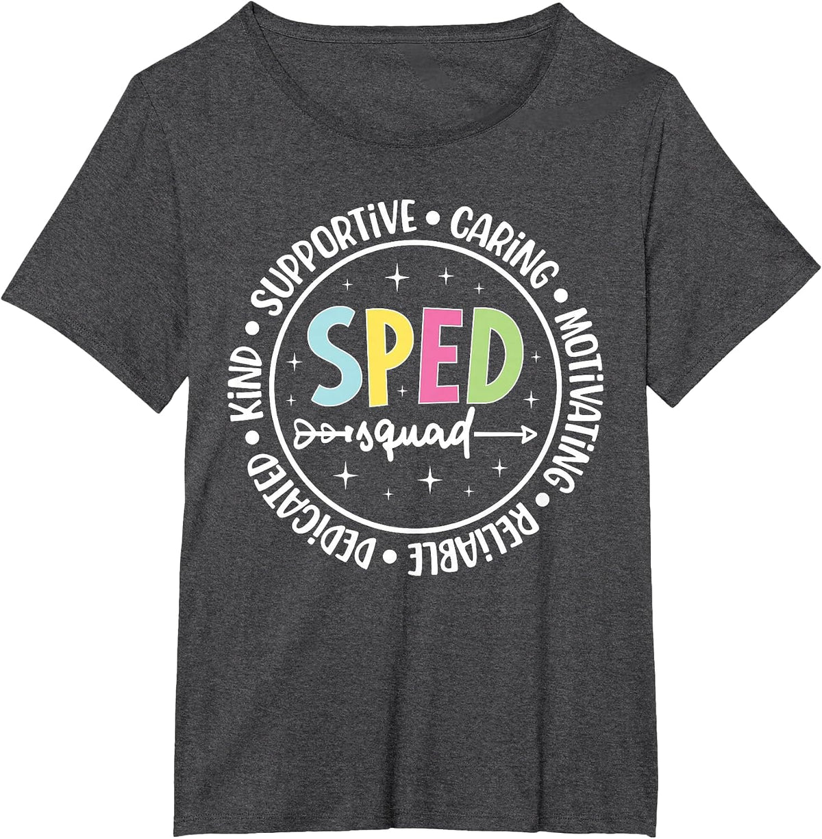 SPED Squad SPED Teacher Team Special Education Teacher Crew T-Shirt - Dark Heather Grey