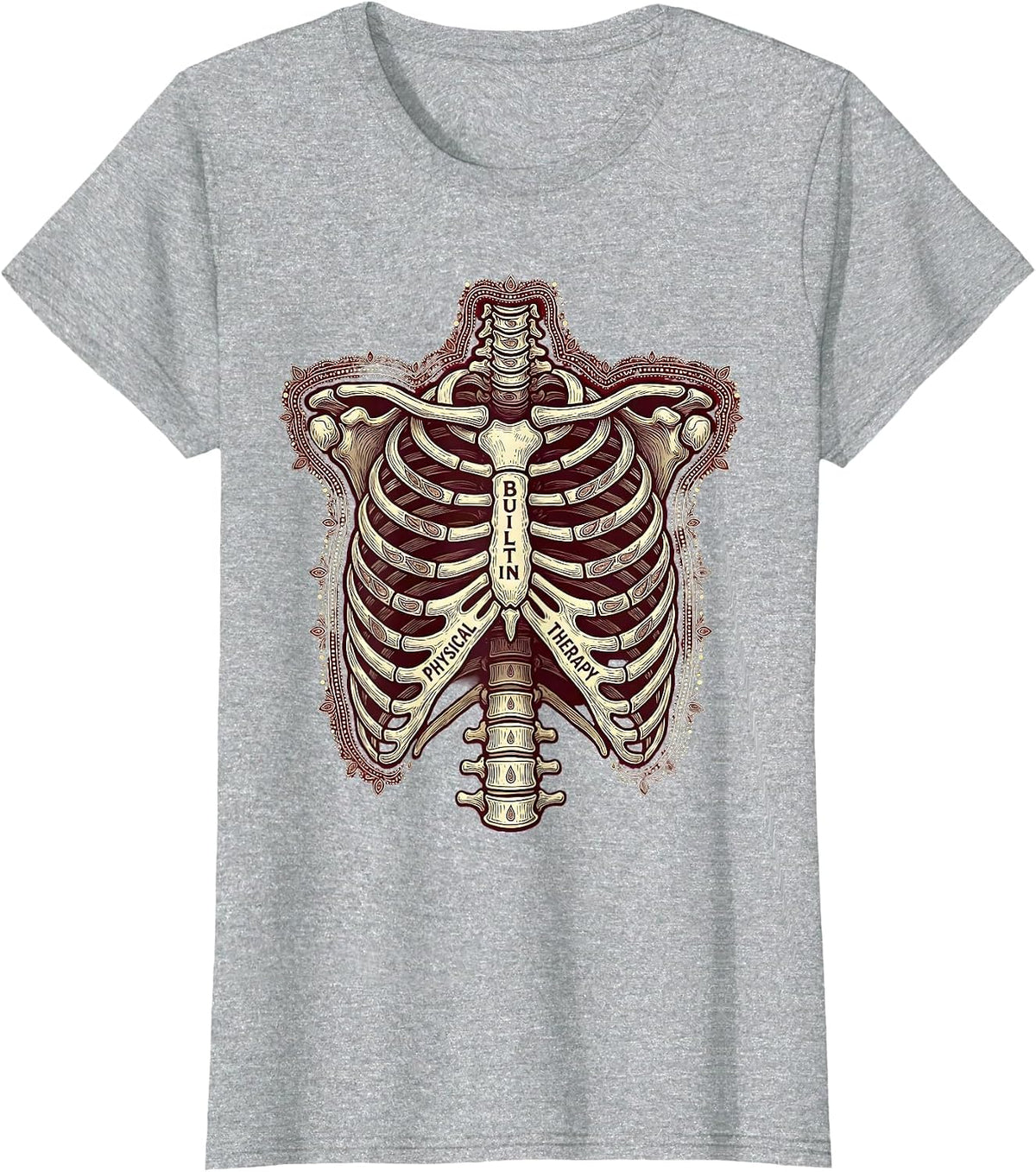 Built In Physical Therapy Funny PT Design T-Shirt - Heather Grey
