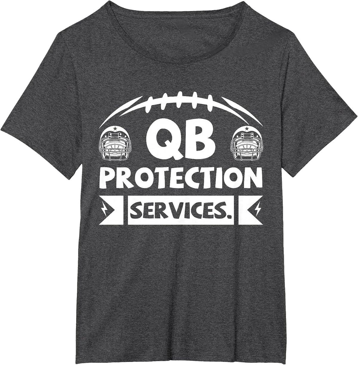 Qb Protection Services Offensive Lineman Football Players T-Shirt - Dark Heather Grey