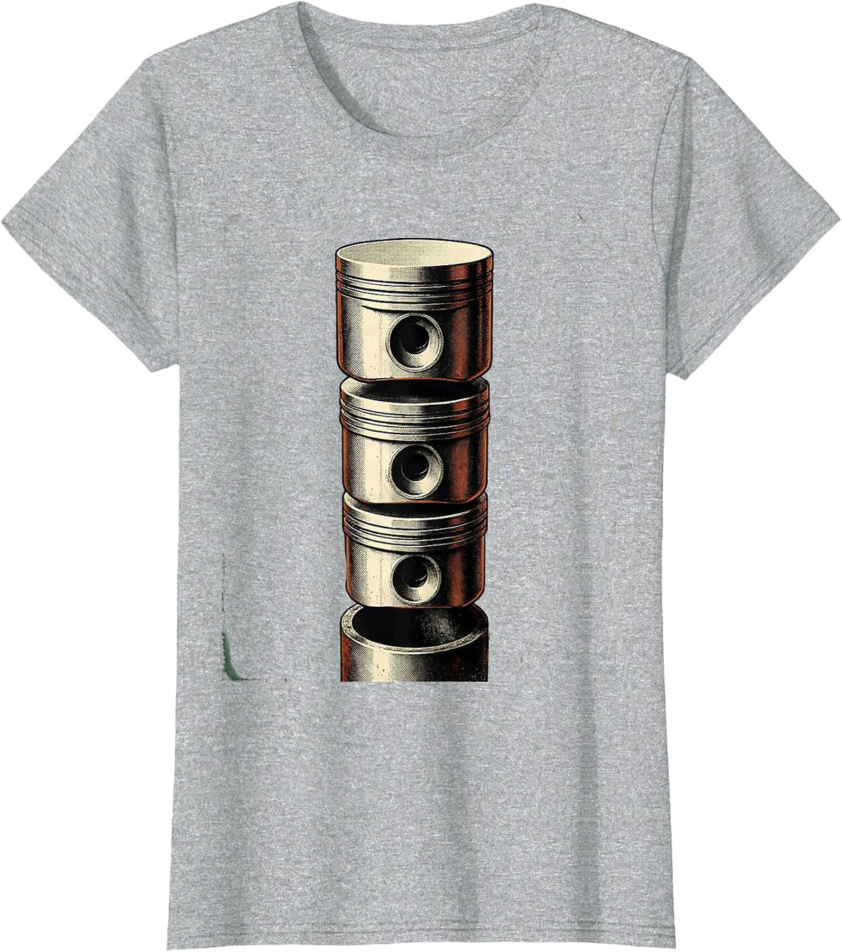 Crankshaft Engine Blocks Vintage Auto Mechanic Humor T-Shirt - Heather Grey