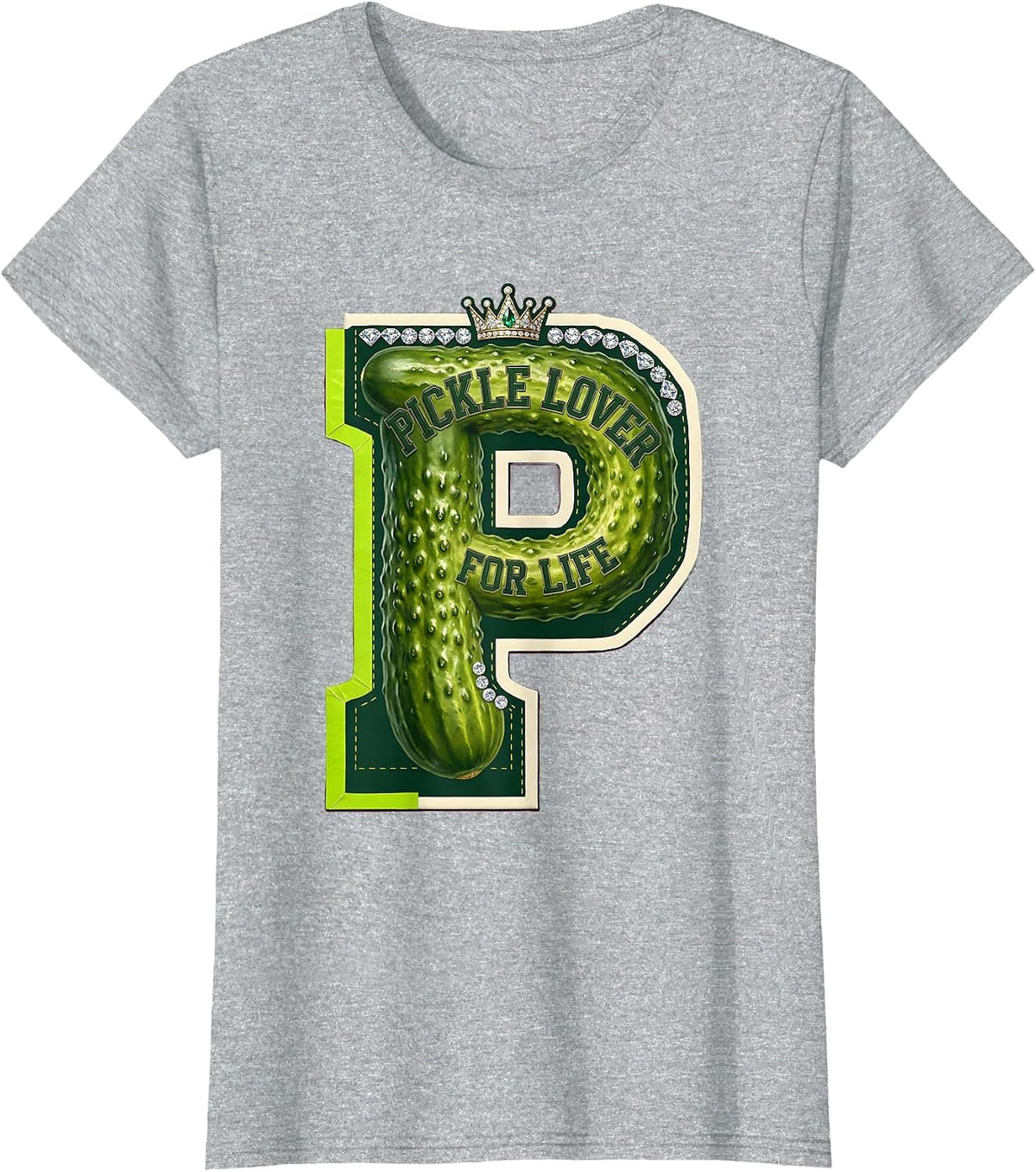 Pickle Lover For Life Funny Pickle Design T-Shirt - Heather Grey
