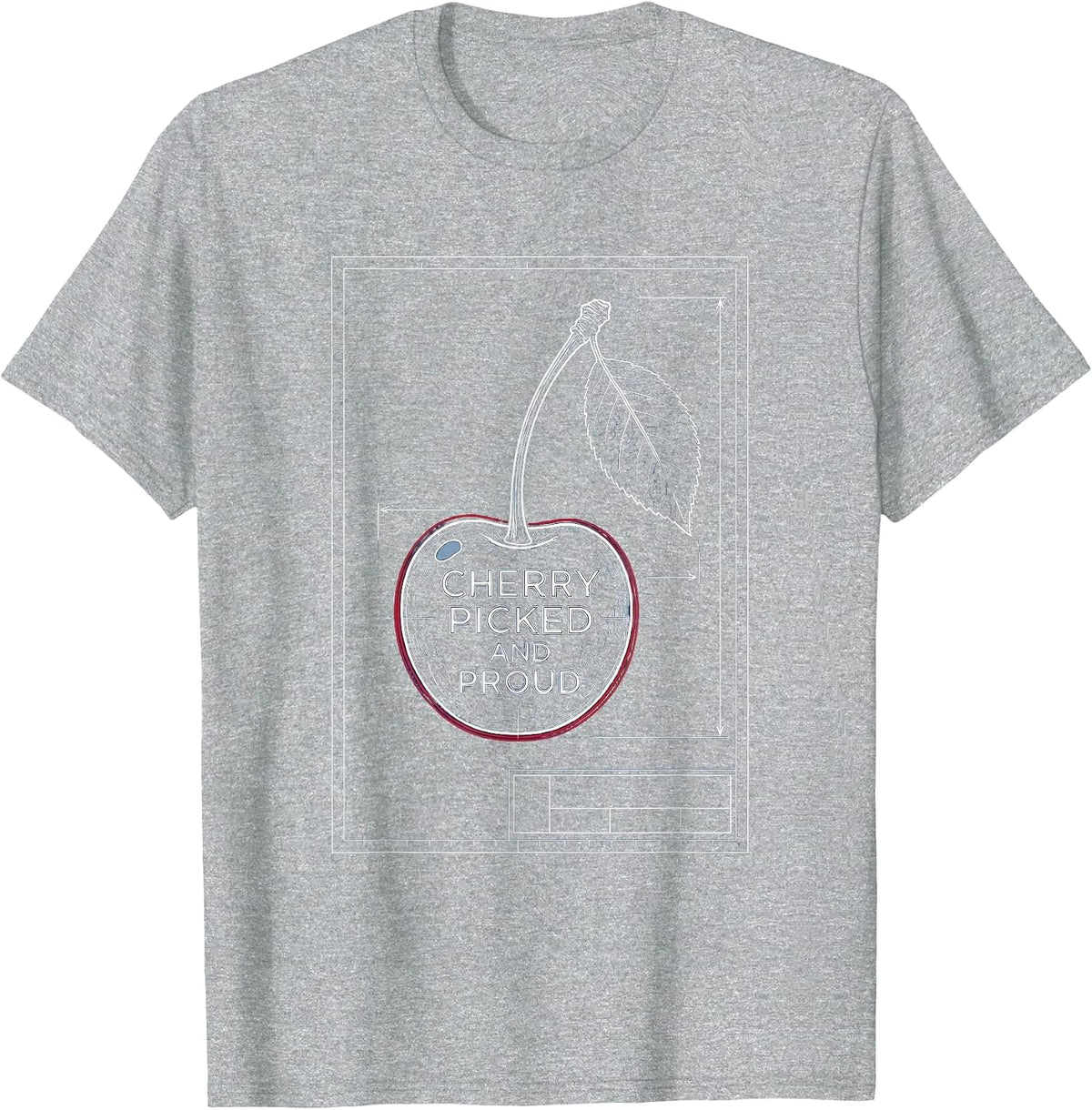 Men's Cherry Picked and Proud Graphic Design T-Shirt - Heather Grey