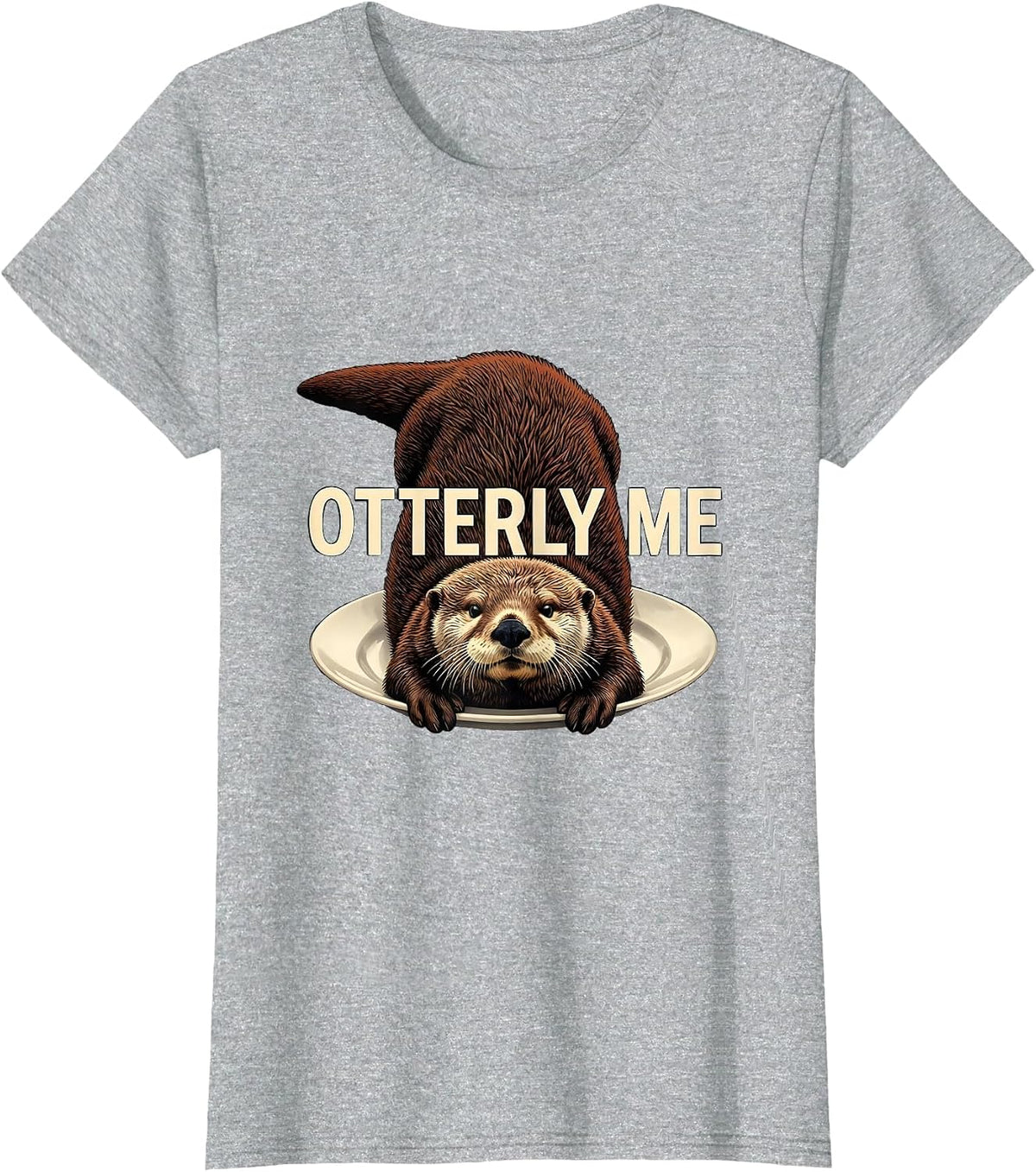 Otterly Me Funny Otter Lover Sea Animal Humor Gift T-Shirt - Heather Grey
