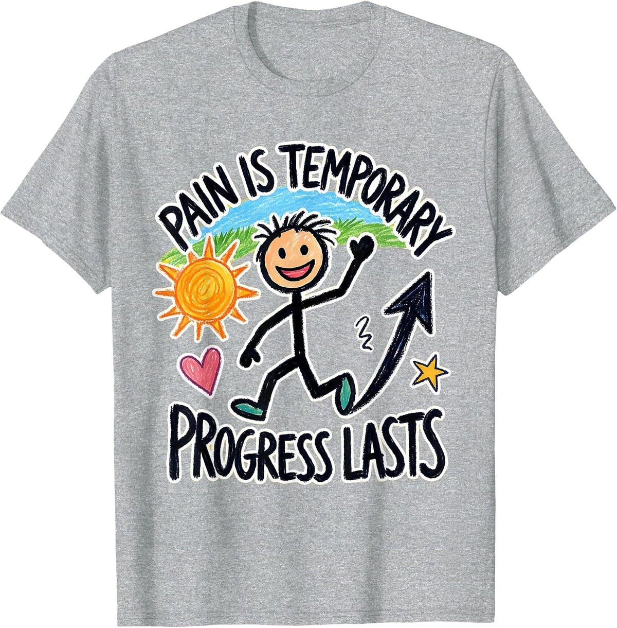 Men's Pain Is Temporary Progress Lasts Physical Therapy T-Shirt - Heather Grey
