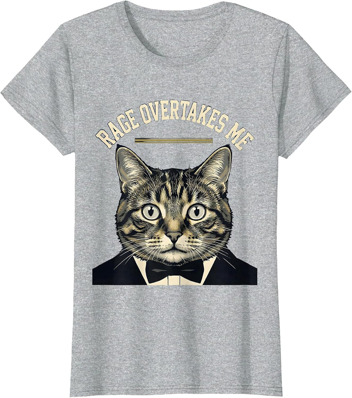 Women's Rage Overtakes Me Sports Cat Meme Humor T-Shirt - Heather Grey