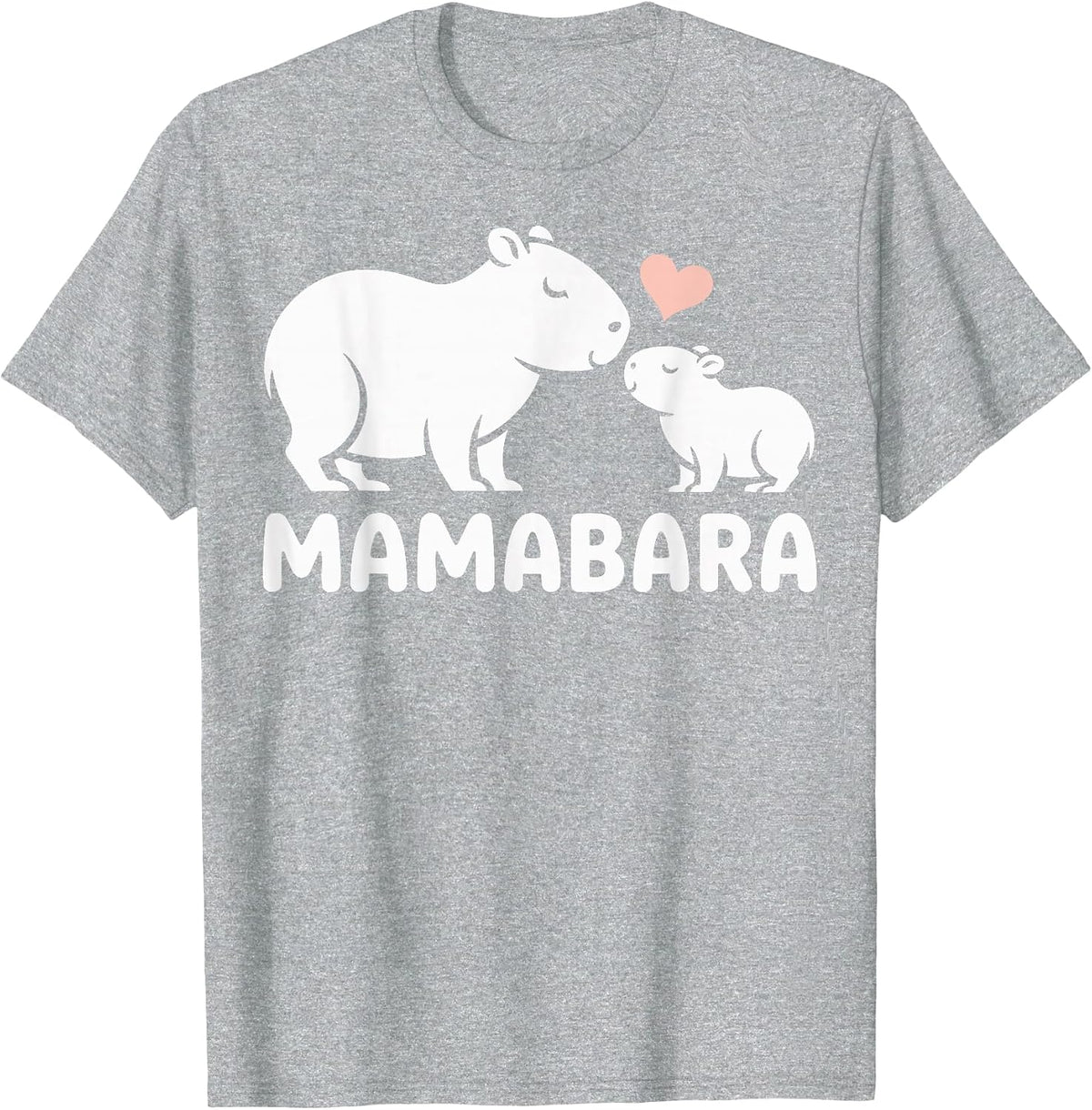 Mamabara Capybara Mother T-Shirt - Heather Grey