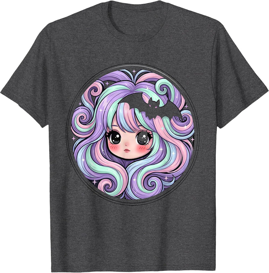 Men's Autism Awareness Swirling Spectrum of Colors Design T-Shirt - Dark Heather Grey
