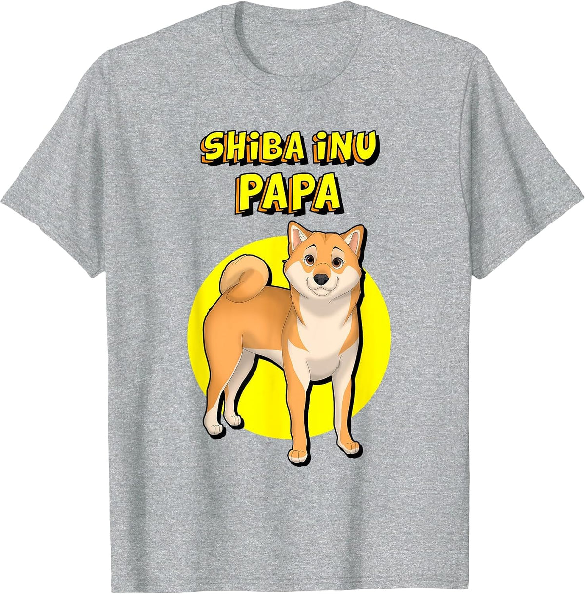Shiba Inu Papa Shiba Inu Dog Father T-Shirt - Heather Grey
