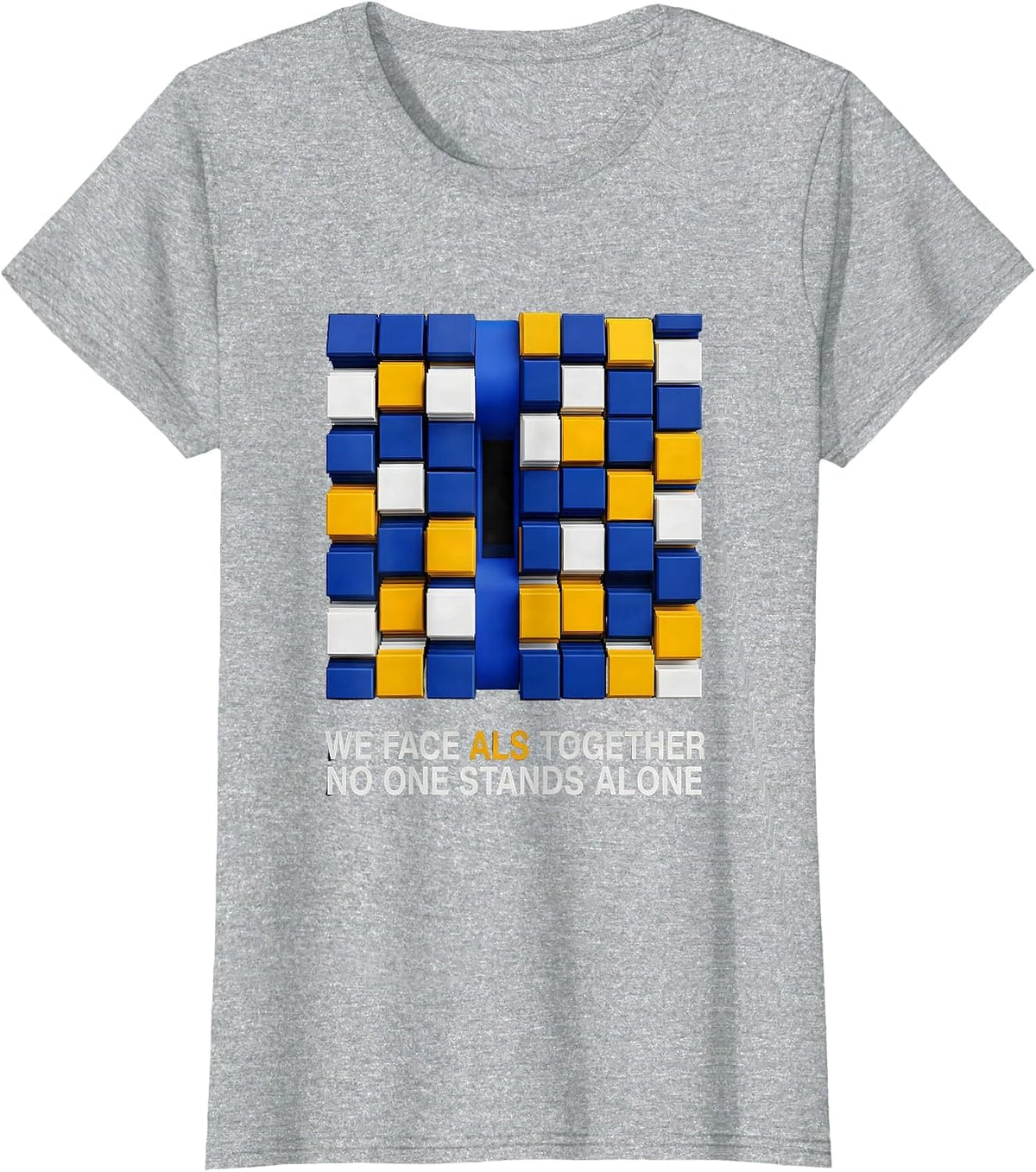 We Face ALS Together, No One Stands Alone Family Support T-Shirt - Heather Grey