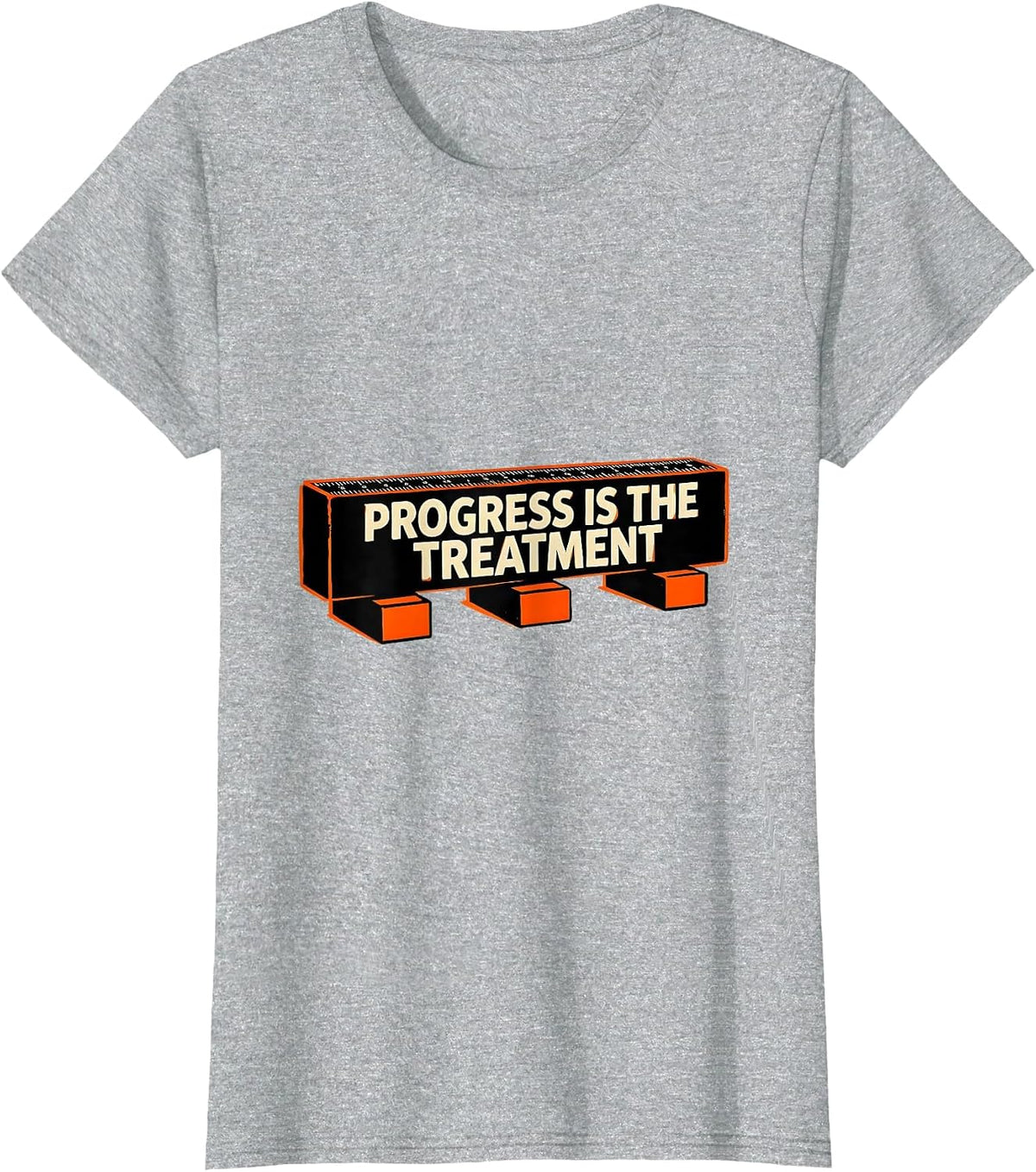 Progress Is The Treatment Retro Physical Therapy PT Humor T-Shirt - Heather Grey