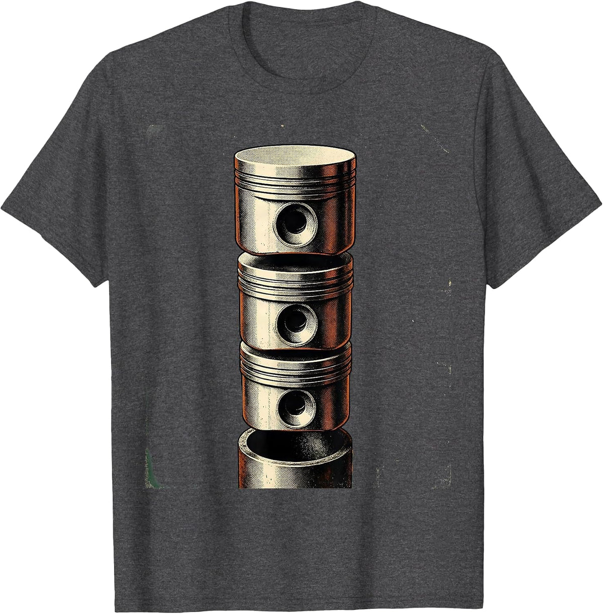 Crankshaft Engine Blocks Vintage Auto Mechanic Humor T-Shirt - Dark Heather Grey